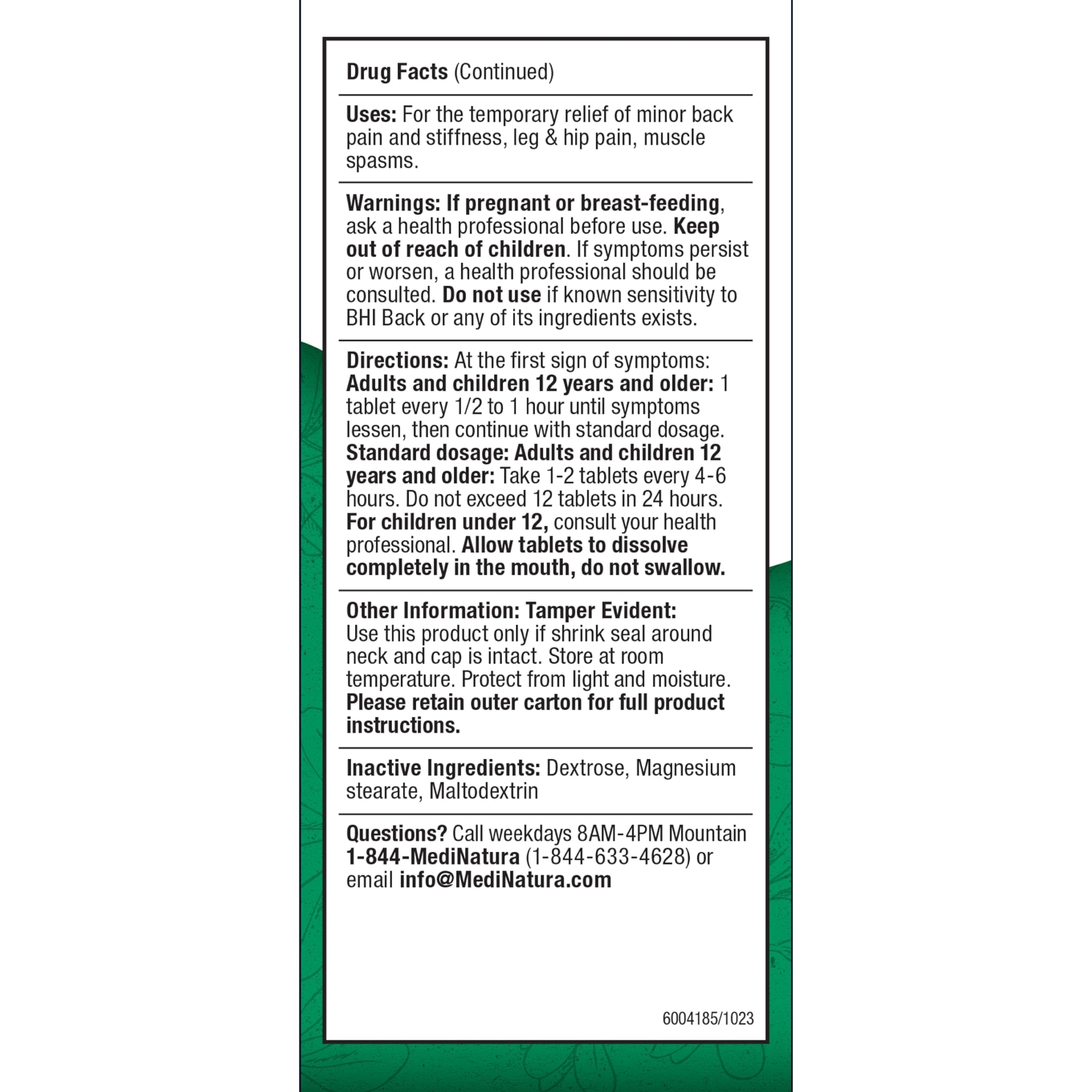 BHI Pain & Spasm Bundle BHI Back Homeopathic Support for Back Pain (100 Tablets) +BHI Spasm, Natural Relief for Cramps & Spasms, Homeopathic Medicine (100 Tablets) MediNaturaAu supplements