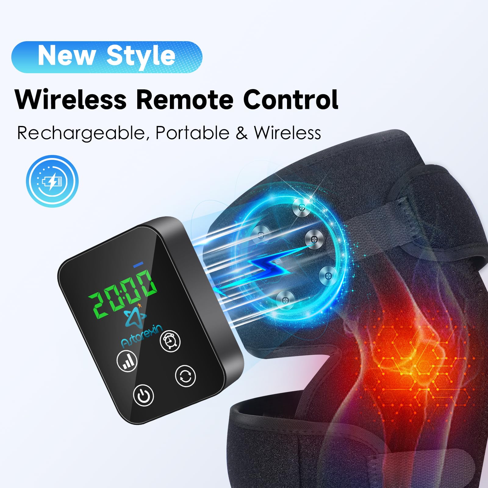 Red Light Therapy Knee Brace: Pain Relief Infrared Heating Pad 72 LED Heat Lamp Pain Relief AstarexinAu supplements