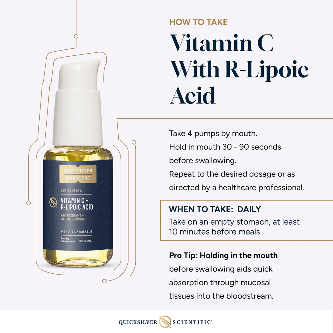 Quicksilver Scientific Vitamin C + R Lipoic Acid - Liposomal Vitamin C with RLA - Antioxidant, Detox & Immune Support Supplement - with Superior Absorption (50 ml) Quicksilver ScientificUS supplements