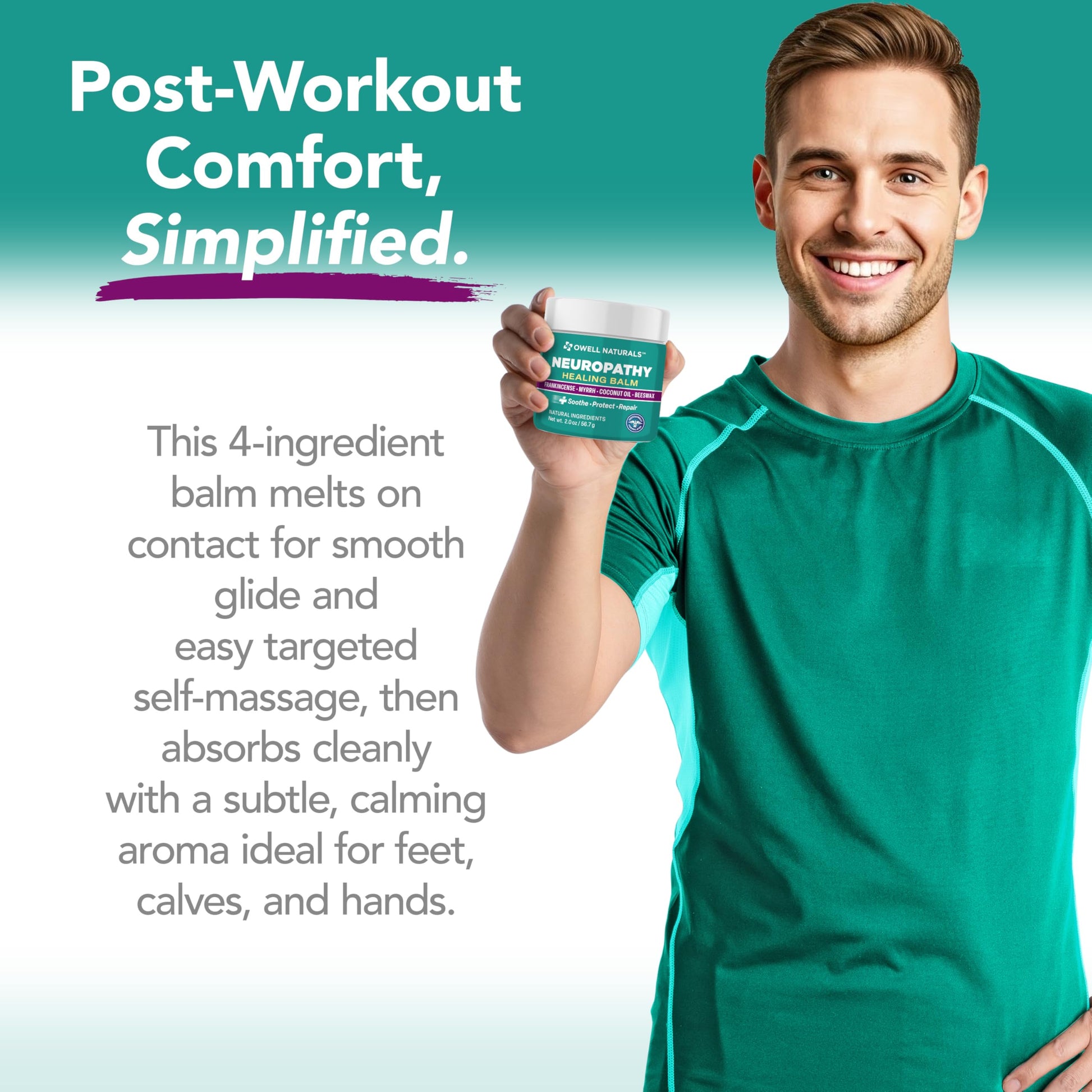 Owell Naturals Neuropathy Balm for Feet, Muscles & Joints – Long Lasting Comfort Formula with Frankincense, Myrrh, Coconut Oil, Beeswax – Fast Absorbing Botanical Skin Care, 2 oz Owell NaturalsAu supplements