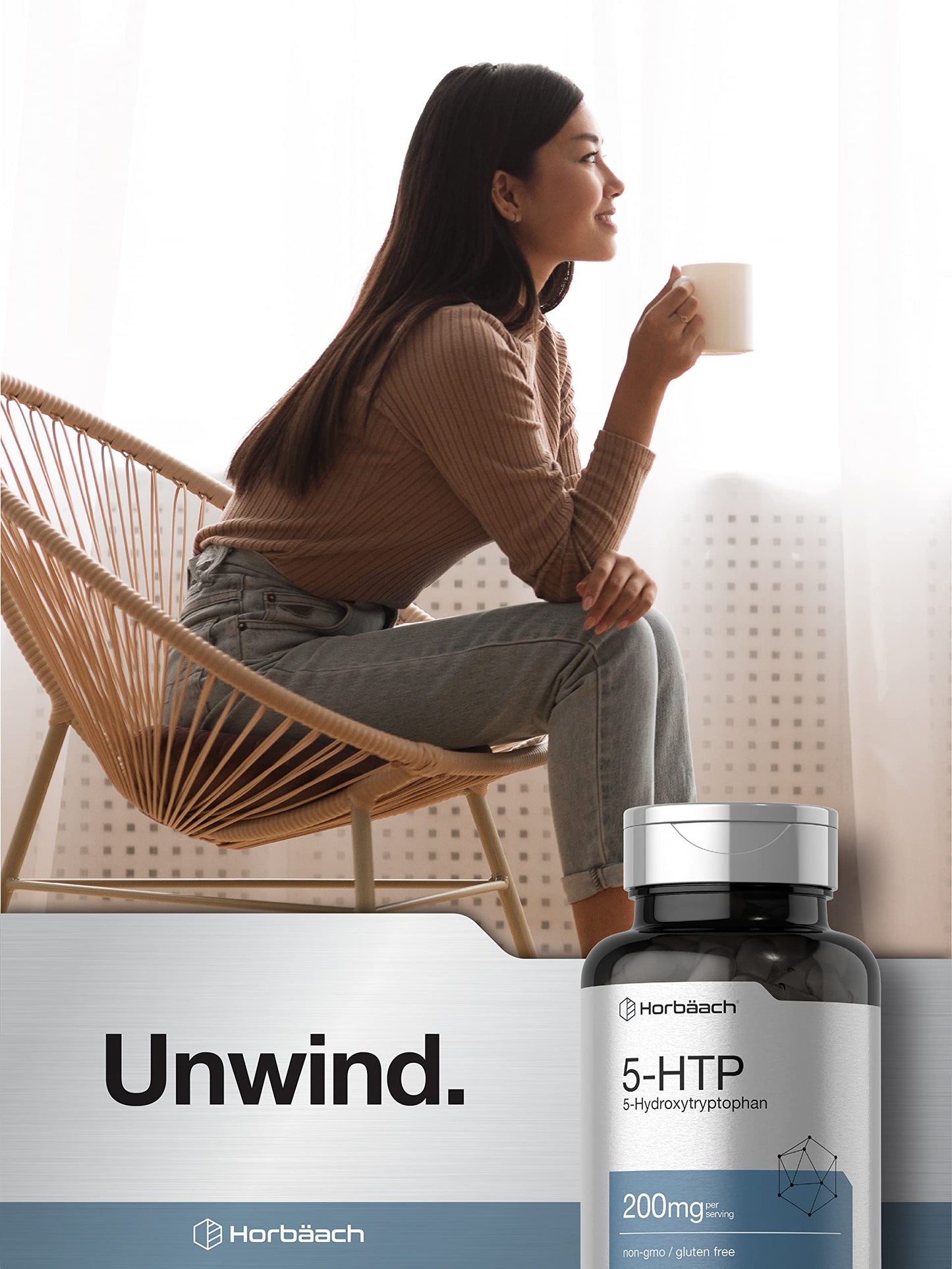 5HTP 200mg Capsules | 180 Capsules | Griffonia Simplicifolia | 5HTP Extra Strength Supple HorbäachUS supplements