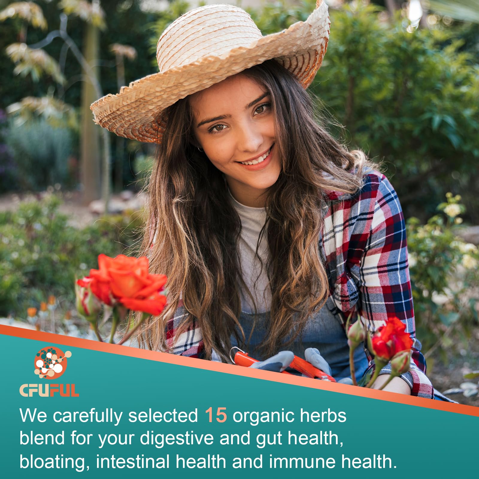 Probiotics for Women & Men - 300 Billion CFU, 24 Strains Probiotic + 15 Organic Herbs Prebiotics Blend, for Overall Digestive Gut Health, Immune, Constipation & Bloating, Shelf Stable - 4 Month Supply CfufulAu supplements