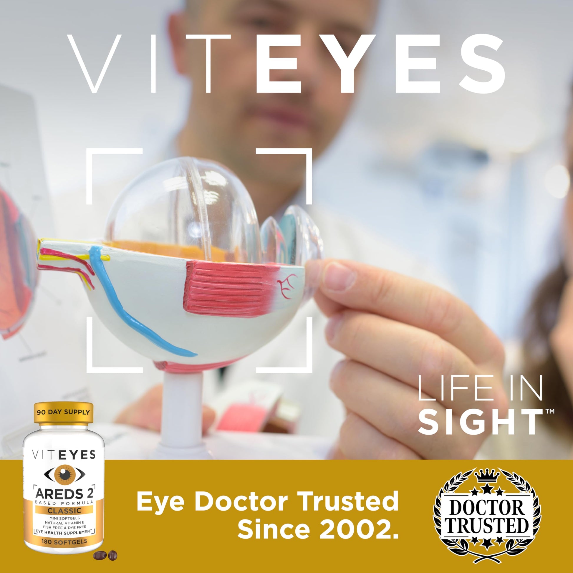 Viteyes AREDS 2 Classic Macular Health Formula Softgels, Eye Health Vitamin to Support Macular Health, Lower Zinc, Eye Vitamins, Macular Vitamins, Beta-Carotene Free, 180 Softgels ViteyesAu supplements