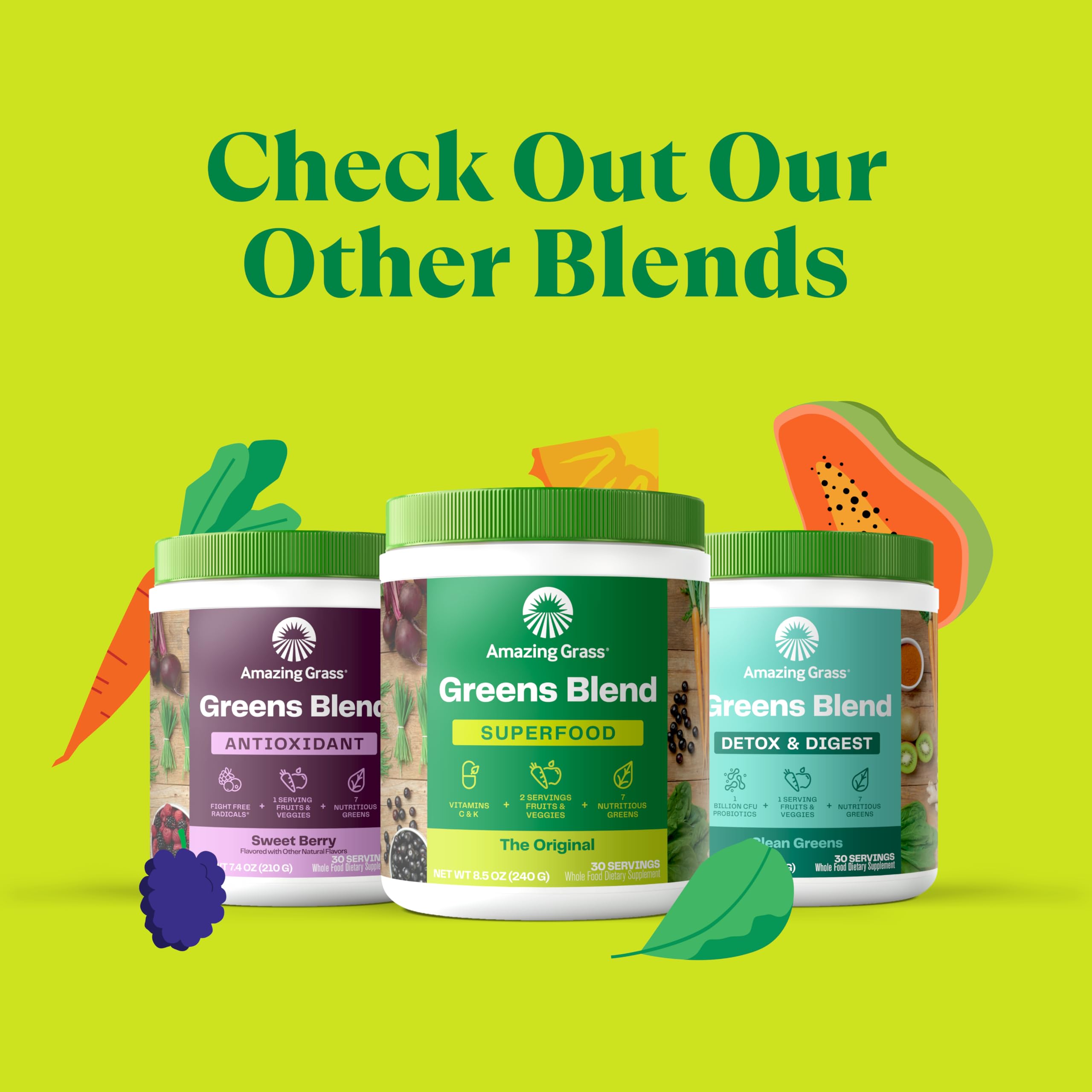 Amazing Grass Greens Blend Mood: Super Greens Powder Smoothie Mix for Mood, Relaxat Amazing GrassUS supplements