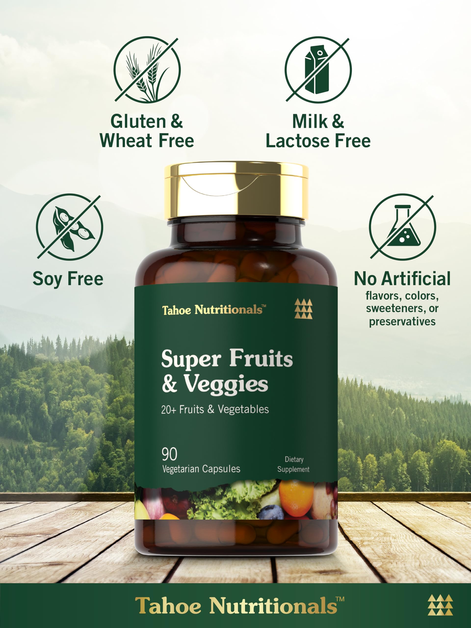 Tahoe Nutritionals Super Fruits and Veggies Capsules | 90 Count | Vegetarian, Non-GMO and Gluten Free Supplement Tahoe NutritionalsAu supplements