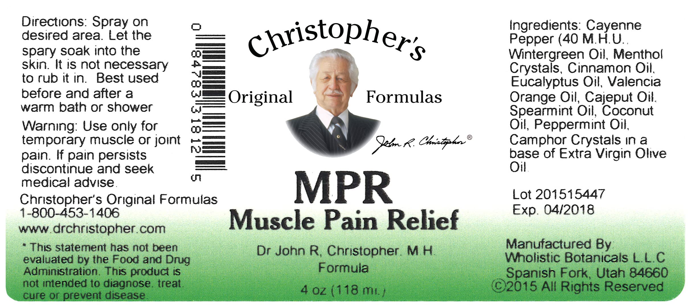 Christopher's Muscle Pain Relief - 4 fl oz Christopher's Original FormulasAu supplements