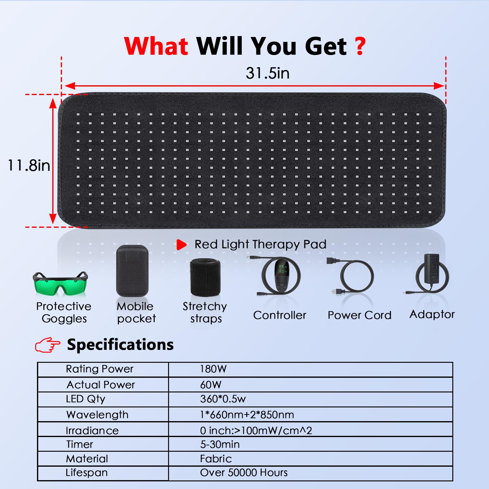 RUISQM Red Light Therapy Mat for Body - 360 LEDs Large Red & Infrared Light Therapy Pad Blanket RUISQMAu supplements