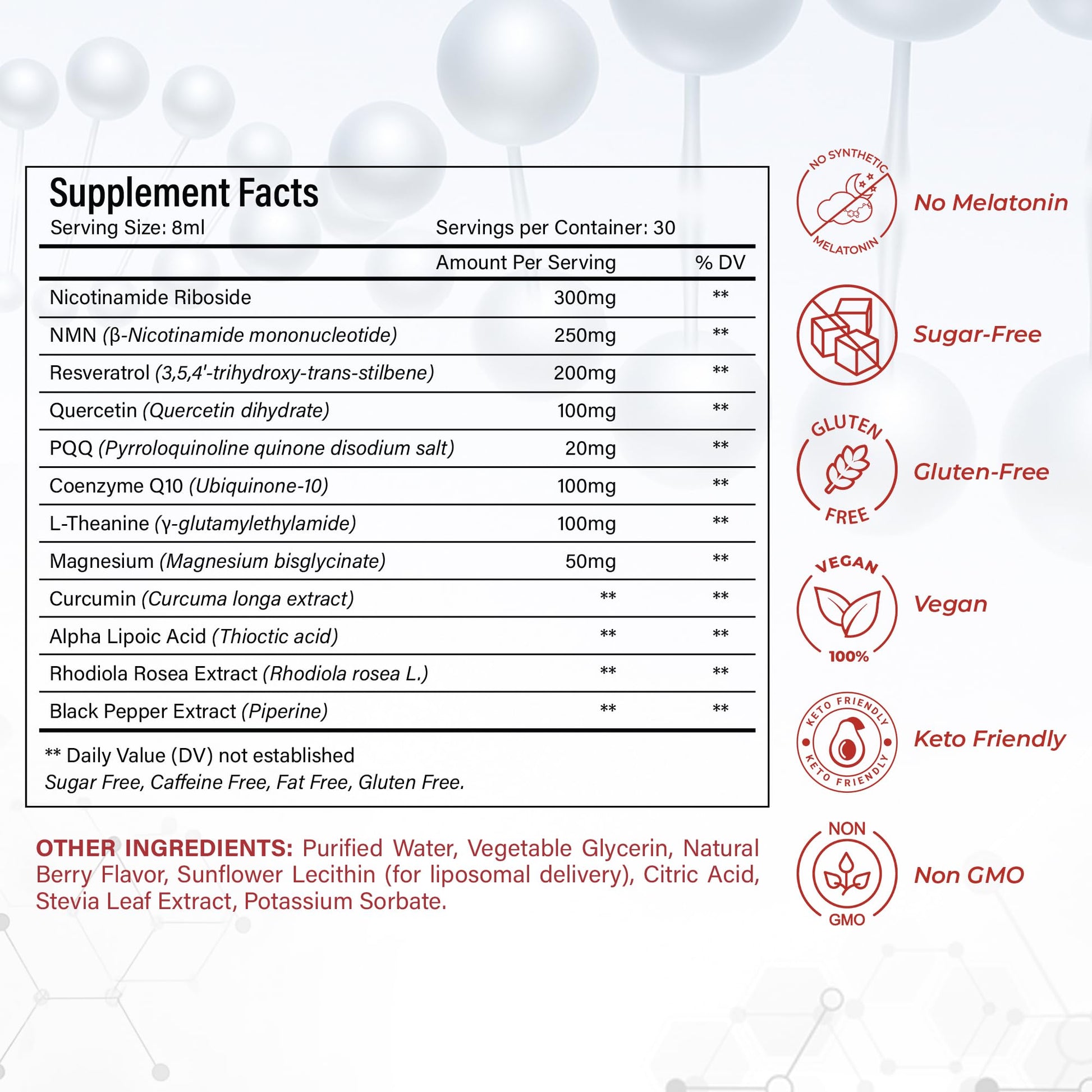 NutraPeaks NAD+ Supplement Liquid - NAD+ Supplement 1000mg, NAD+ Nicotinamide Riboside Resveratrol Supplements with PQQ, NAD+ Berry Flavor Sticks for Anti-Aging, Energy, Focus NutraPeaksAu supplements