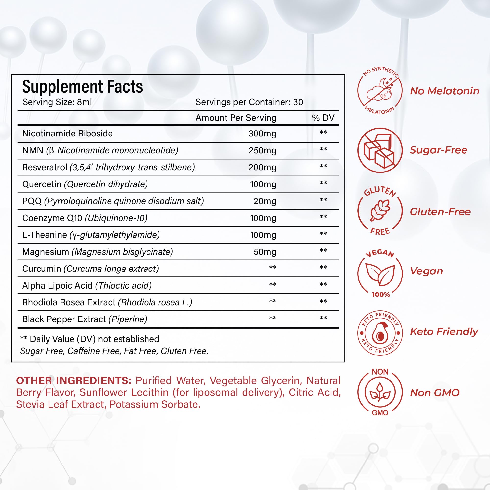 NutraPeaks NAD+ Supplement Liquid - NAD+ Supplement 1000mg, NAD+ Nicotinamide Riboside Resveratrol Supplements with PQQ, NAD+ Berry Flavor Sticks for Anti-Aging, Energy, Focus NutraPeaksAu supplements