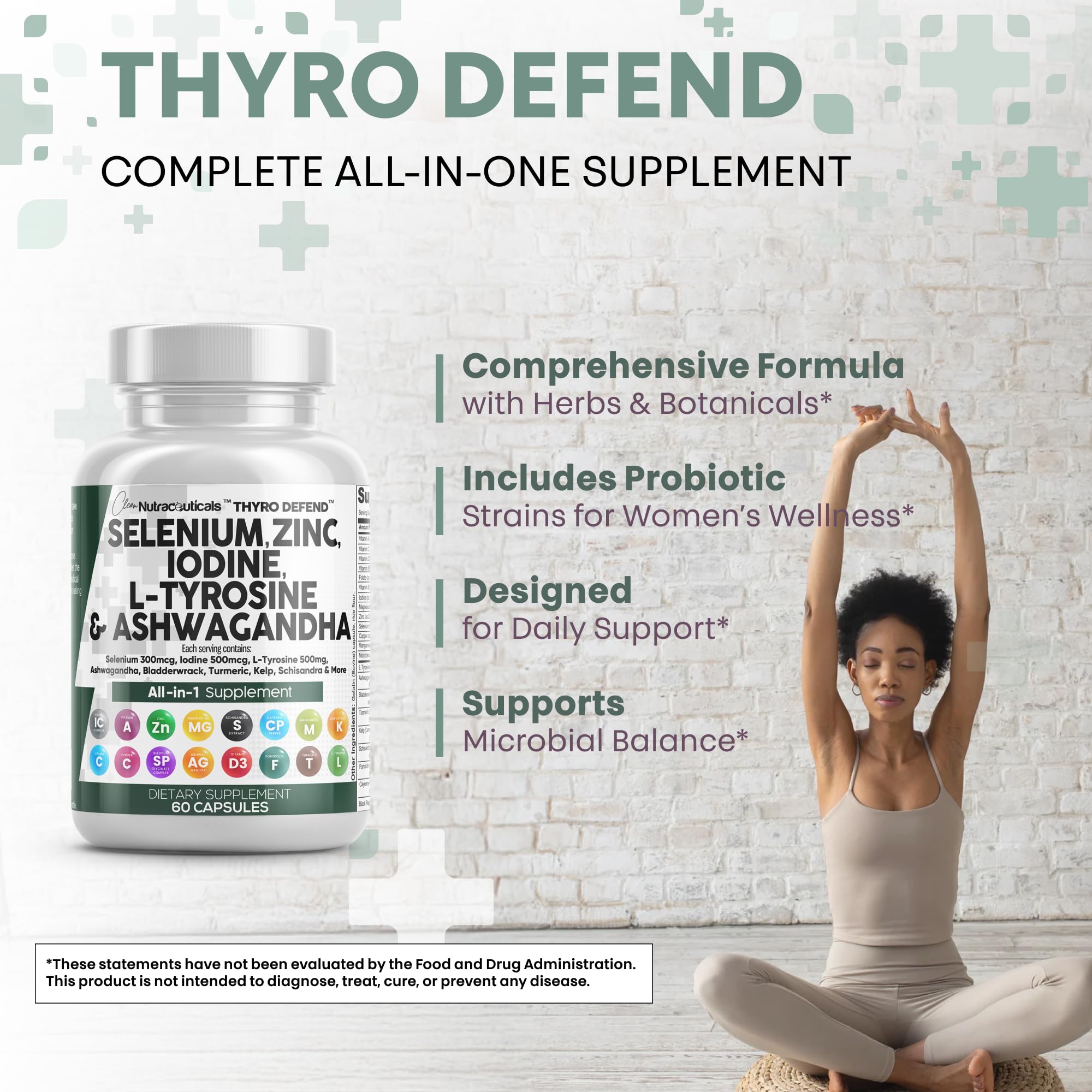 Clean Nutra Selenium 300mcg Iodine 500mcg Thyroid Support for Women & Men | L Tyrosine 500mg Ashwagandha Supplement Bladderwrack, Turmeric, Kelp, Schisandra Zinc Pills Capsule Supplements Clean NutraceuticalsAu supplements