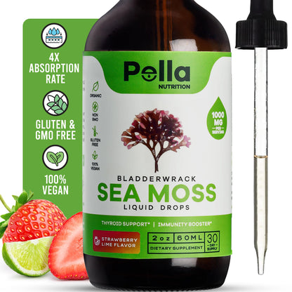 Organic Sea Moss Drops - 1000mg Irish Sea Moss - 4X Stronger than Sea Moss Gel Pella NutritionUS supplements