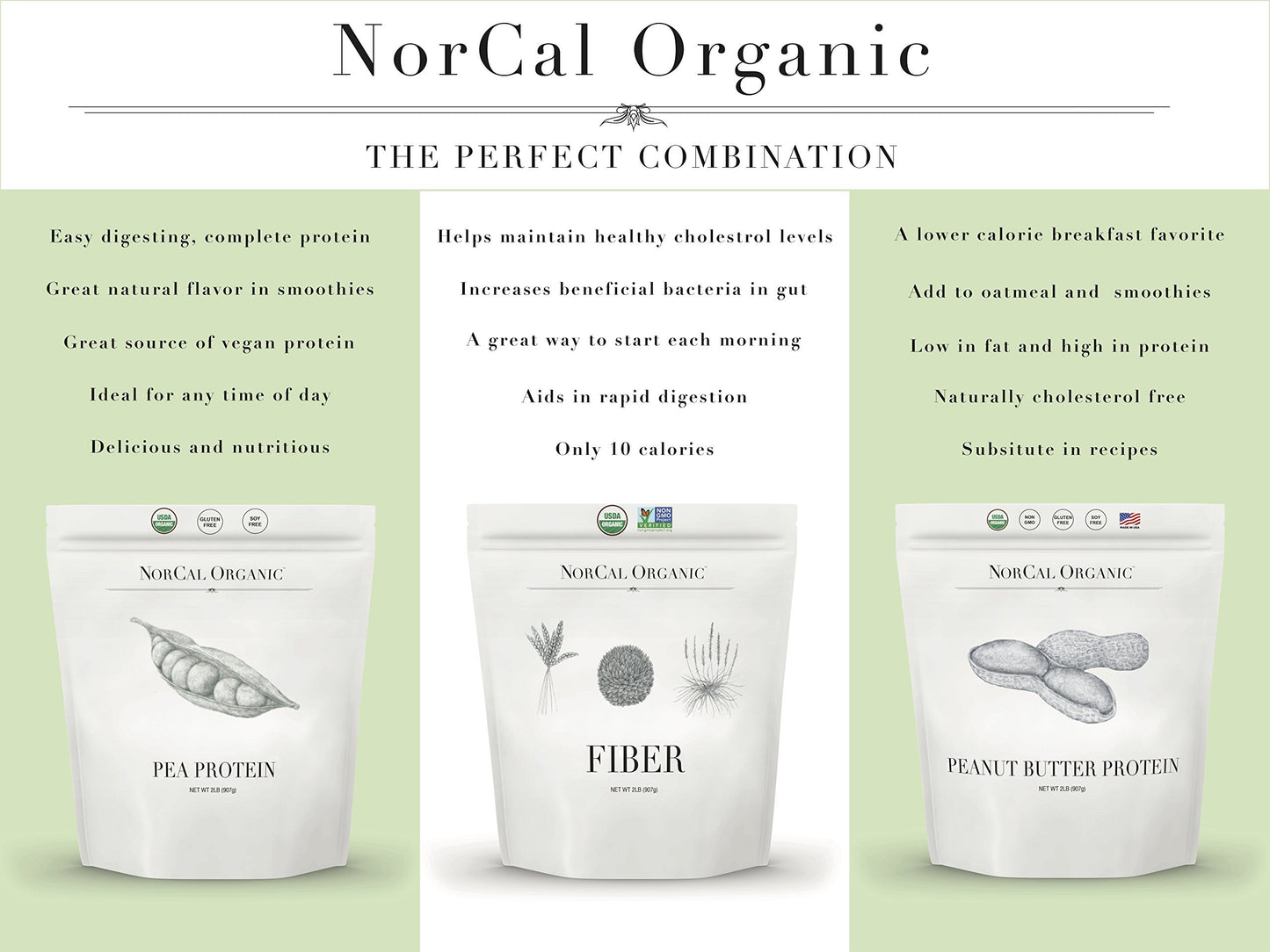 Norcal Organic Peanut Butter Protein Powder - 2lb | Vegan, Low-Cal, 11g Protein NorCal OrganicUS supplements