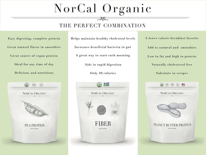 Norcal Organic Peanut Butter Protein Powder - 2lb | Vegan, Low-Cal, 11g Protein NorCal OrganicUS supplements