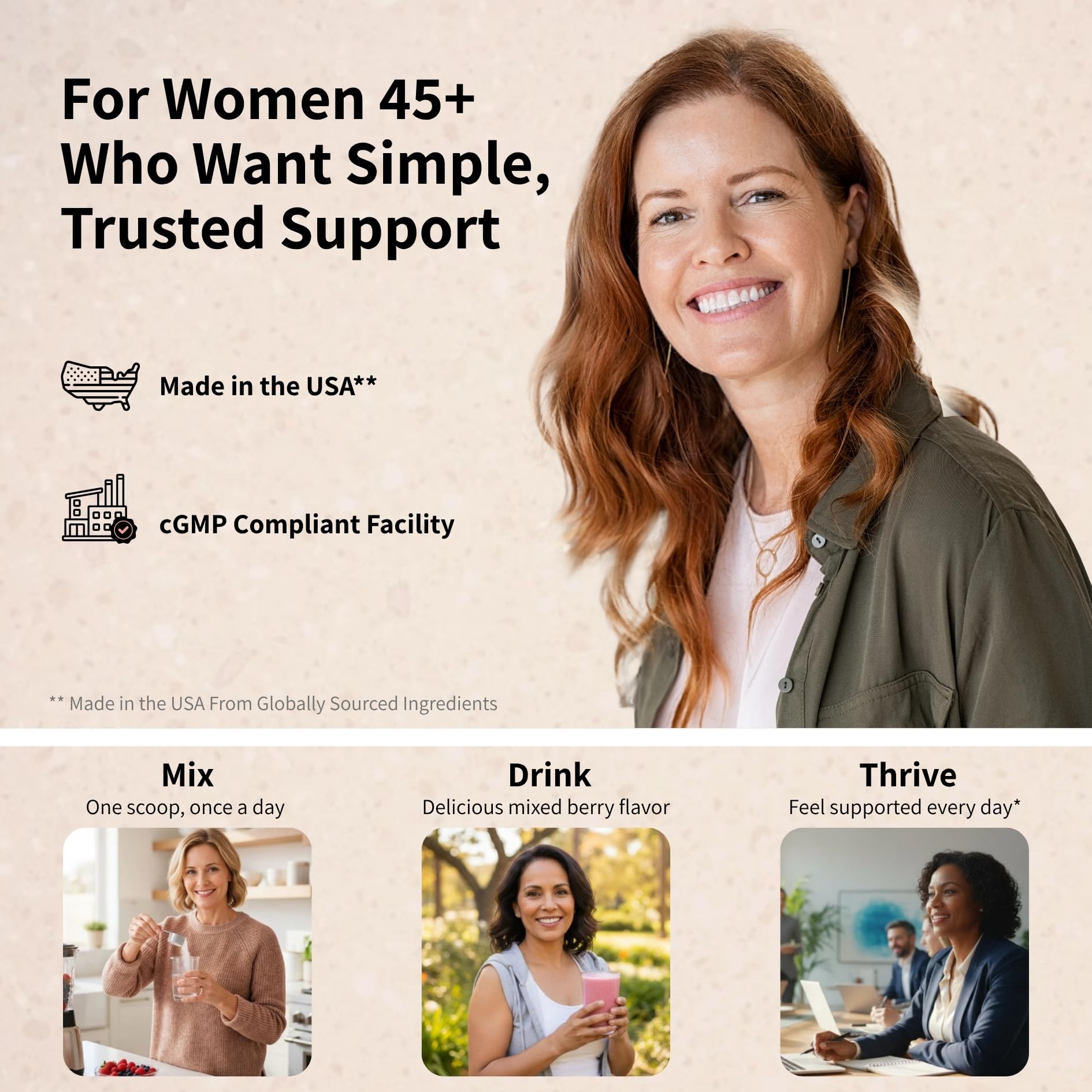 Pureffi Women’s 45+ All-in-One Multivitamin Powder, 33 Ingredients, Menopausal Well-Being Support, Probiotics for Digestive Support PureffiUS supplements
