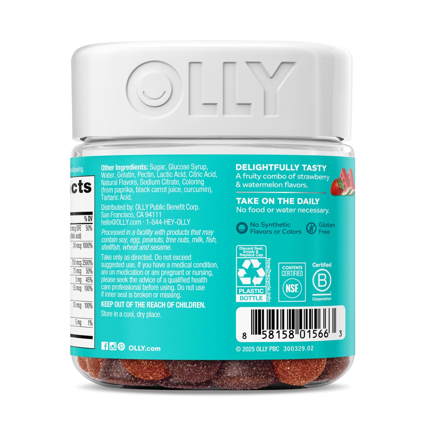 Olly Teen Girl Multi Gummy, Healthy Skin and Immune Support, 15 Essential Vitamins, Biotin, Zinc, Calcium, Chewable Multivitamin OLLYUS supplements