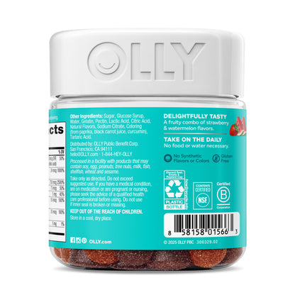 Olly Teen Girl Multi Gummy, Healthy Skin and Immune Support, 15 Essential Vitamins, Biotin, Zinc, Calcium, Chewable Multivitamin OLLYUS supplements