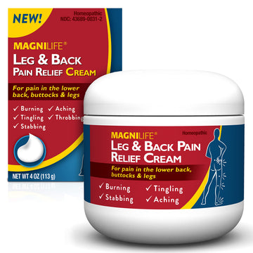 MagniLife Leg & Back Pain Relief Cream (4 oz), Topical Support for Leg Pain & Lower Back Discomfort, Fast Absorbing, No Residue, Mild Scent, Massage-in Formula MagniLifeAu supplements