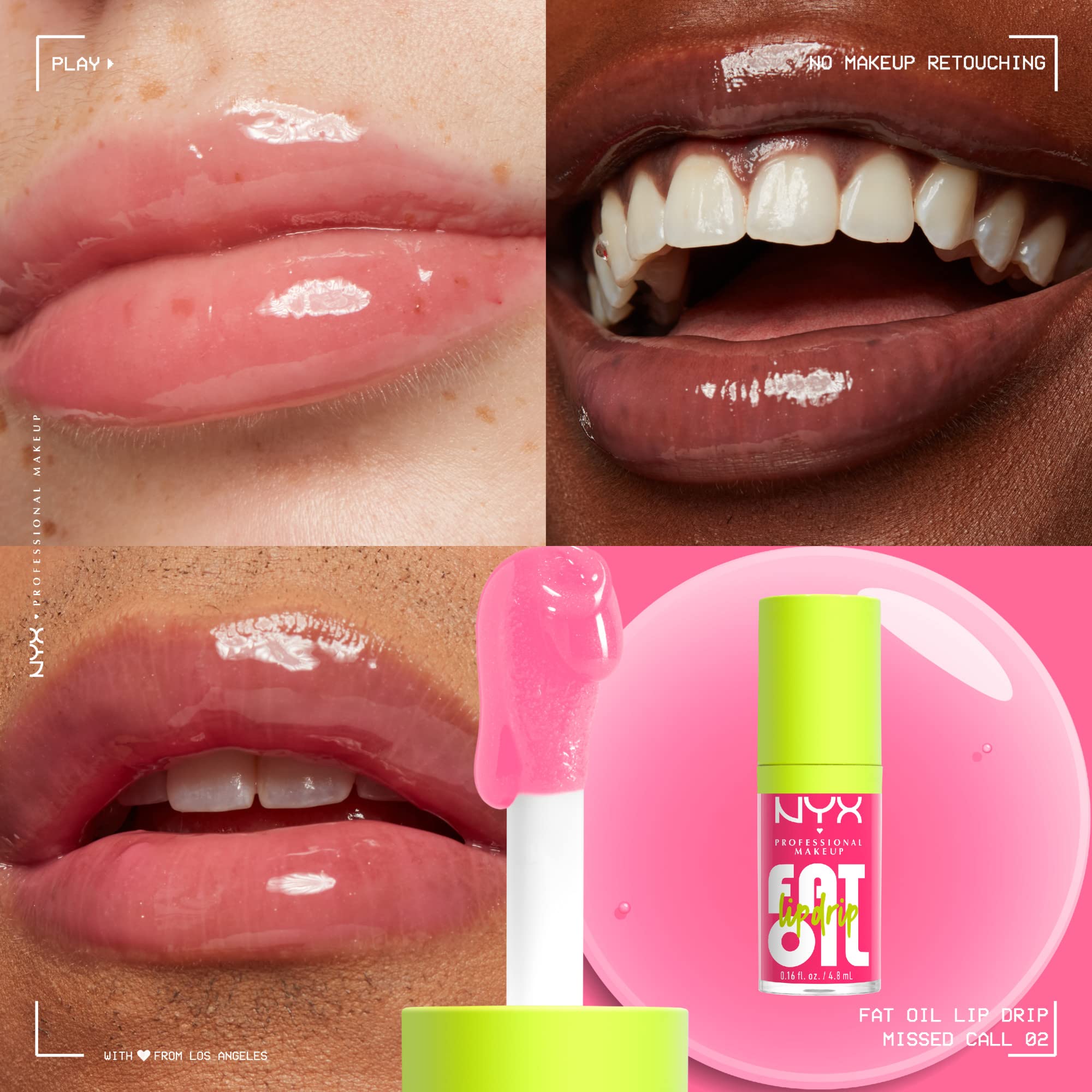NYX PROFESSIONAL MAKEUP Fat Oil Lip Drip, Moisturizing Lip Oil Gloss, Vegan Tinted Formula, Up to 12 HR Hydration - Missed Call (Sheer Pink) NYX PROFESSIONAL MAKEUPAu supplements
