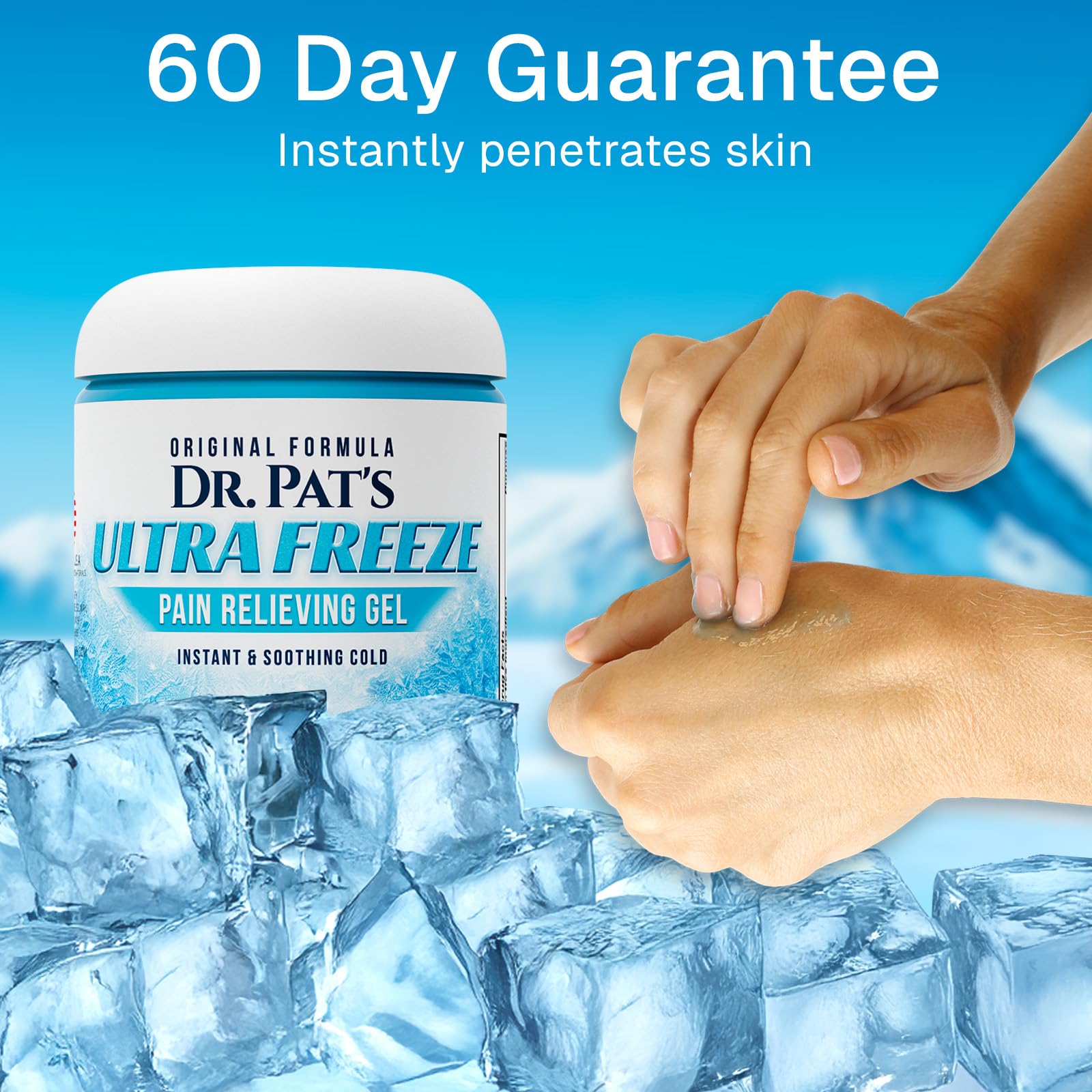 Ultra Freeze Dr Pat's Pain Relief Cream (9oz) - Muscle Rub Gel for Arthritis, Neuropathy, Foot & Joint - Cooling Sports Massage for Back, Shoulder & Knee - Menthol Analgesic for Neck & Body Ultra FreezeAu supplements