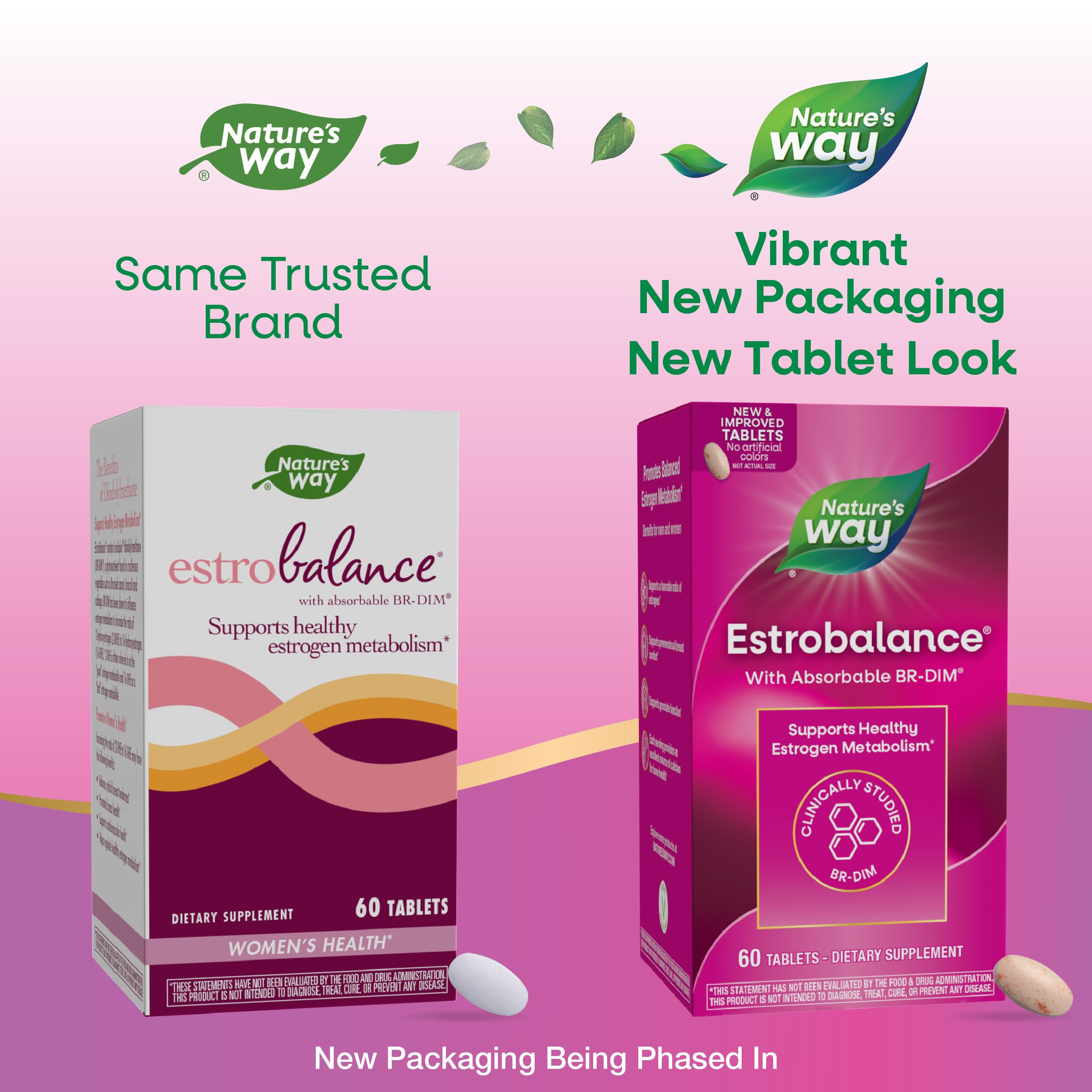 Nature's Way Estrobalance, Absorbable BR-DIM, Supports Healthy Estrogen Metabolism*, Vegan, Gluten Free, 60 Tablets (Packaging May Vary) Nature's WayAu supplements