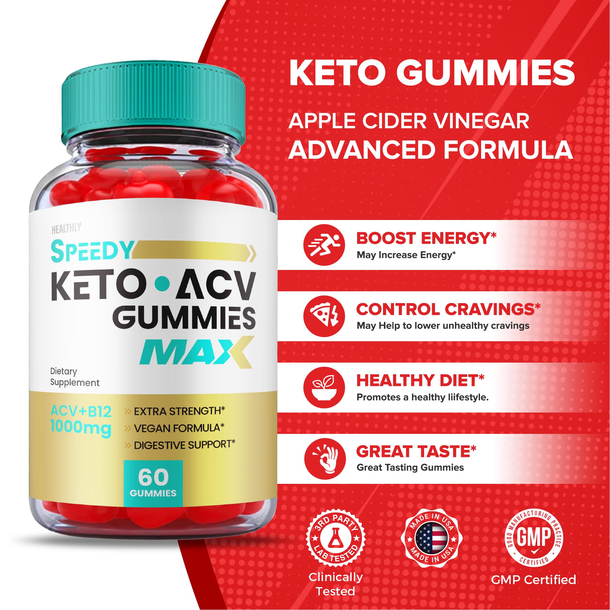 (3 Pack) Speedy Keto ACV Gummies Maximum Strength, Speedy Keto Plus ACV Gummies HealthlyUS supplements