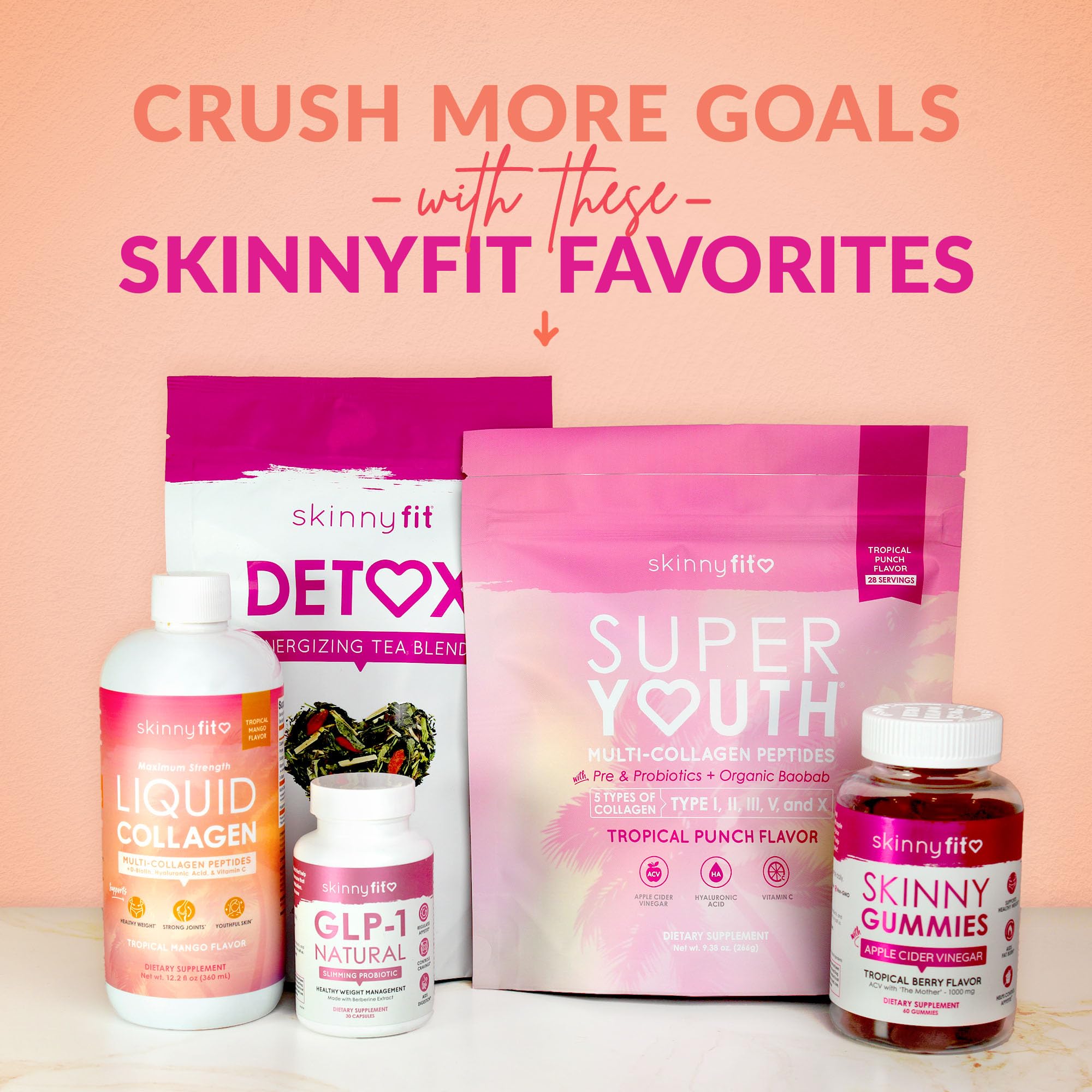 SkinnyFit - Fit IV Slimming Hydration Powder, Tropical Watermelon (Jar, 28 Scoops) - New & Improved Formula - Electrolytes, Vitamin C, Vitamin B3 - Vegan, Gluten Free, Dairy Free - Beauty & Self Care SkinnyFitAu supplements