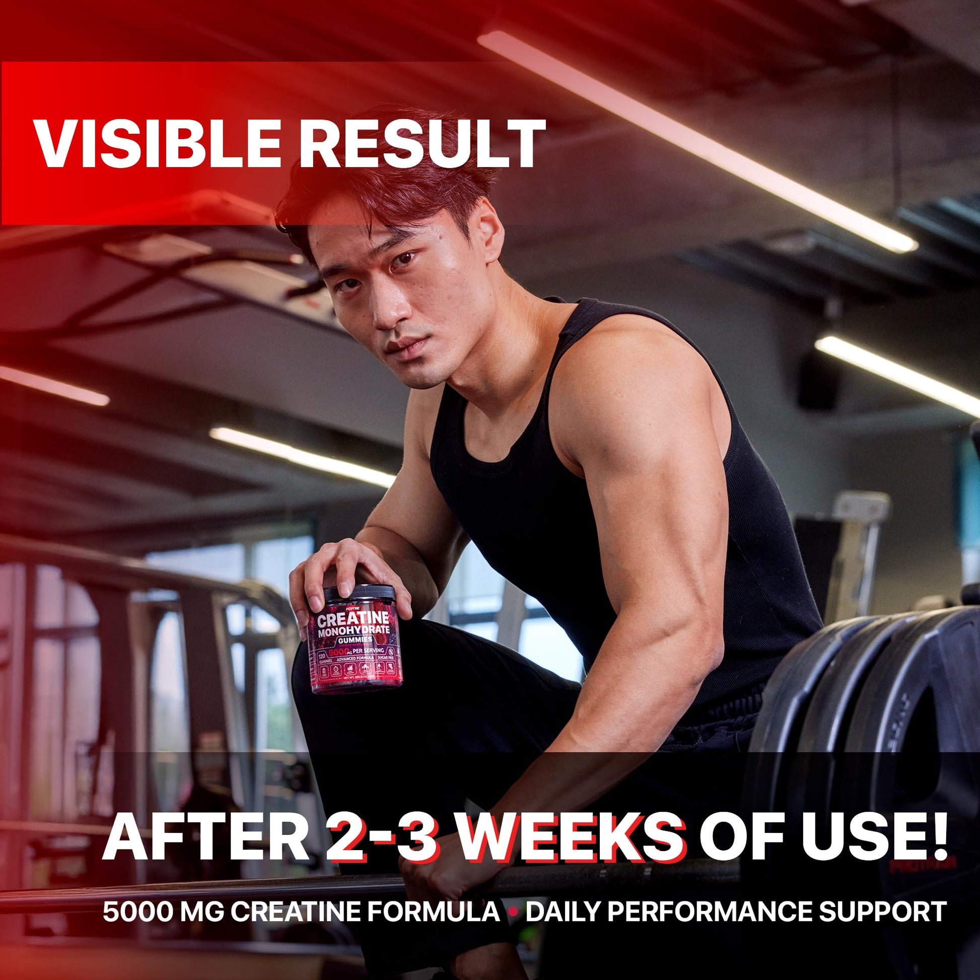 Hofnie Creatine Monohydrate Gummies 5000 mg – Vegan, Sugar-Free Pre Workout Creatine for Men & Women – Raspberry & BlackBerry Flavored Chewable Creatine Monohydrate, 120 Gummies (30-Day Supply) HofnieAu supplements