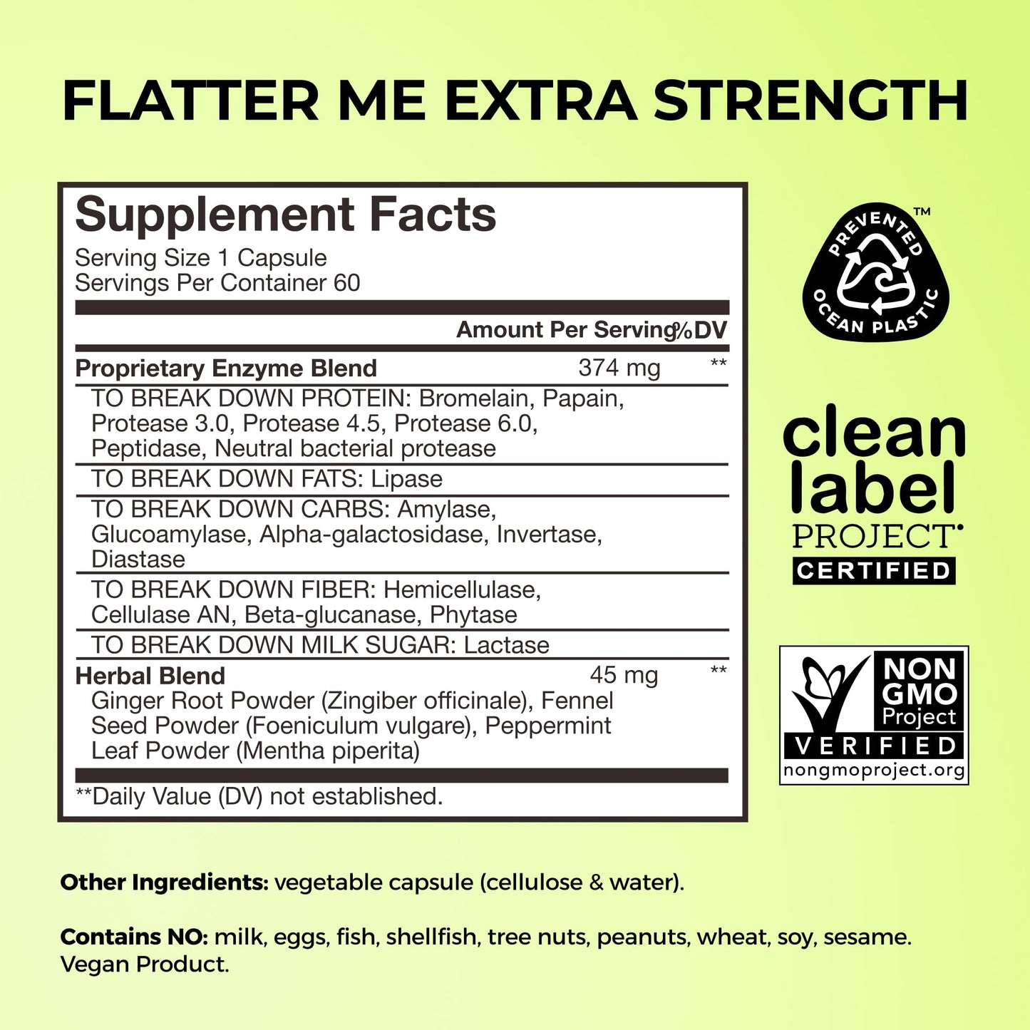HUM Flatter Me Extra Strength Digestive Enzymes for Women, Men, Digestive Gut Bloating Supplement, Ginger, Peppermint Leaf, Fast Acting Anti Bloat HUMUS supplements