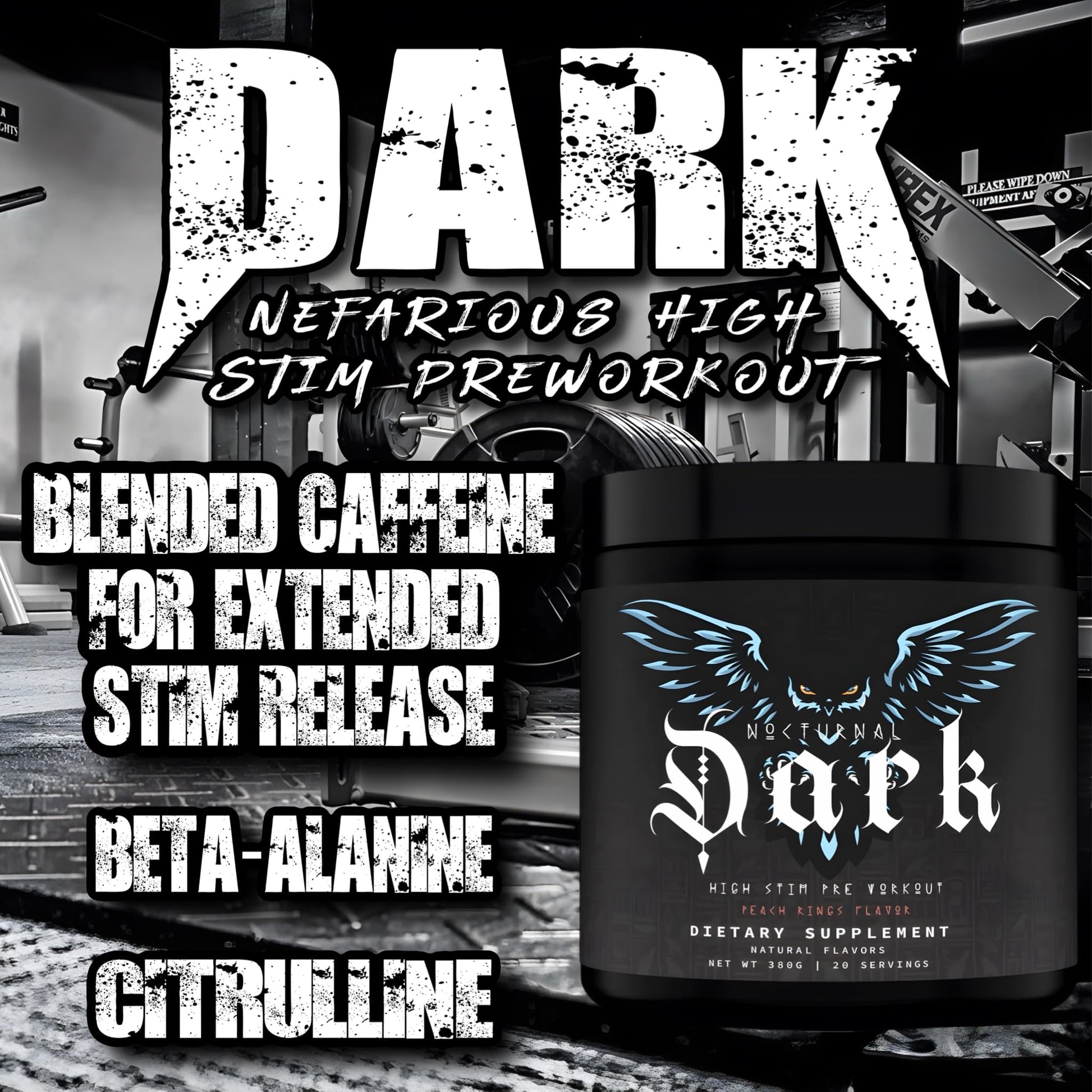 Nocturnal Labz Dark High Stim Pre Workout Powder | Potent Pre-workout Formula for Men NocturnalAu supplements