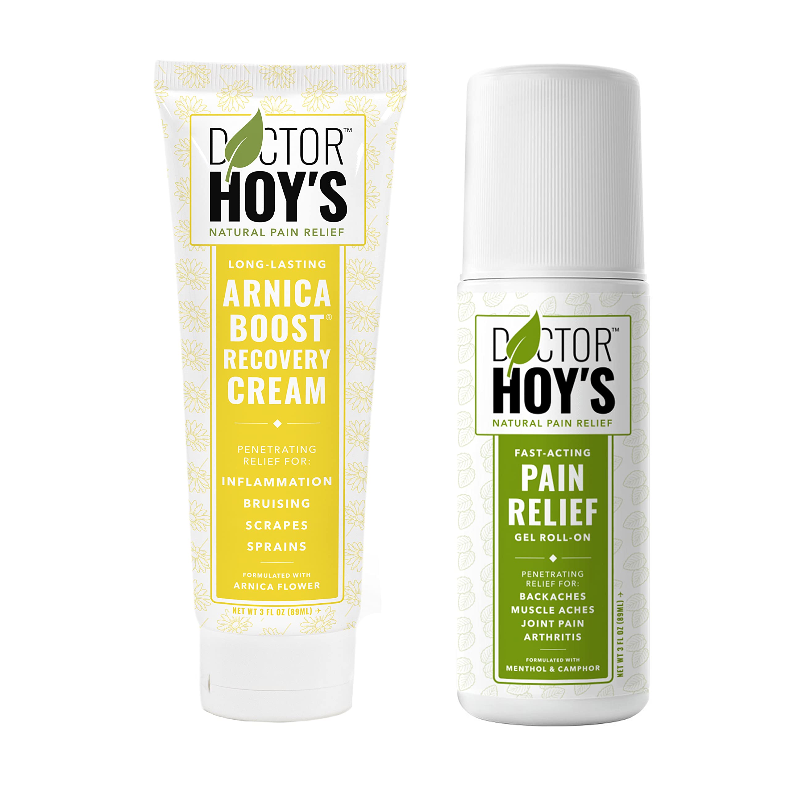 DOCTOR HOY'S Natural Pain Relief Gel and Arnica Boost Recovery Cream, Clean, Safe, Effective Natural Pain Relief and Anti-Inflammatory, 3 oz Combo Pk DOCTOR HOY'SAu supplements