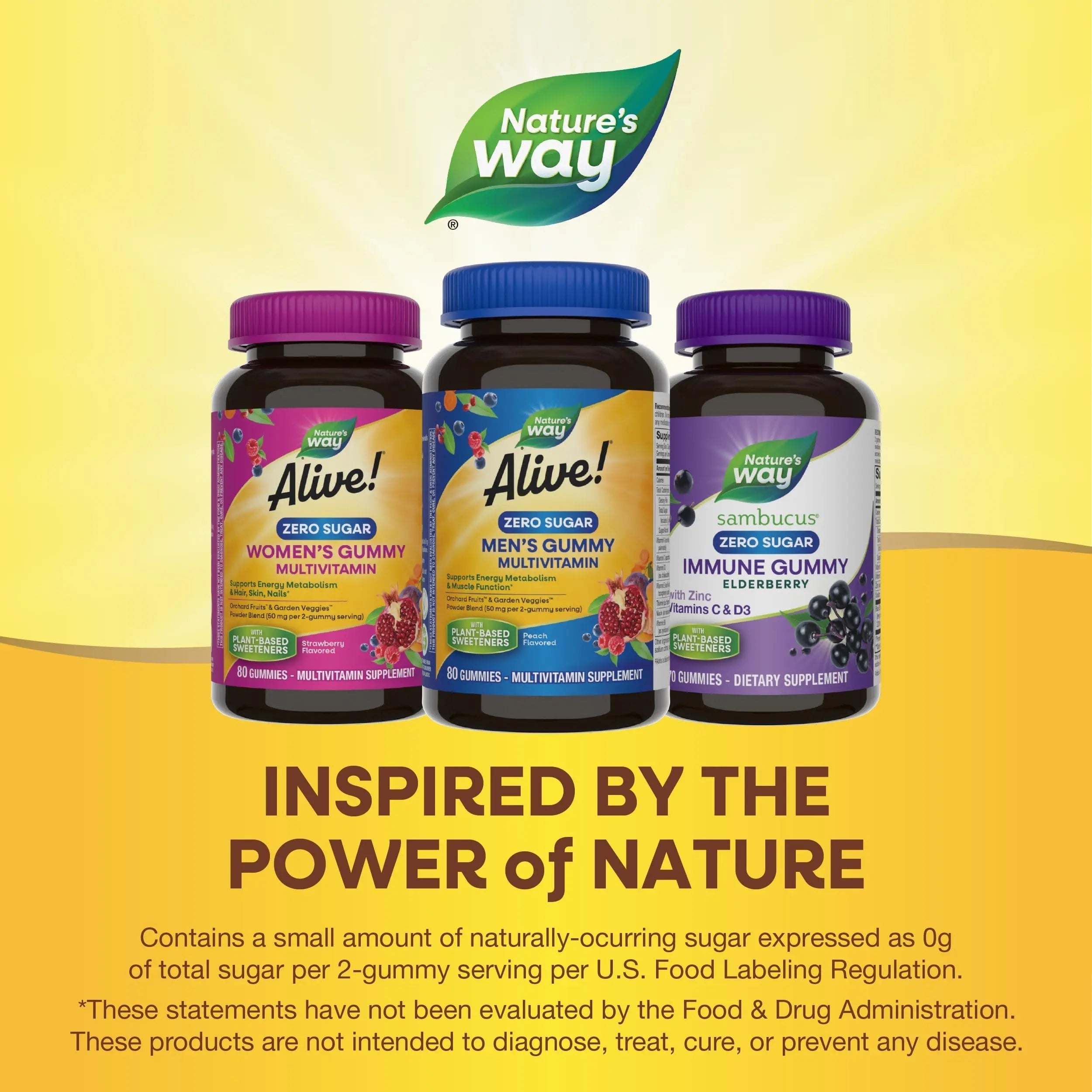Nature’s Way Alive! Zero Sugar Men's Gummy Multivitamins, Energy Metabolism*, Muscle Function*, B-Vitamins Nature's WayAu supplements
