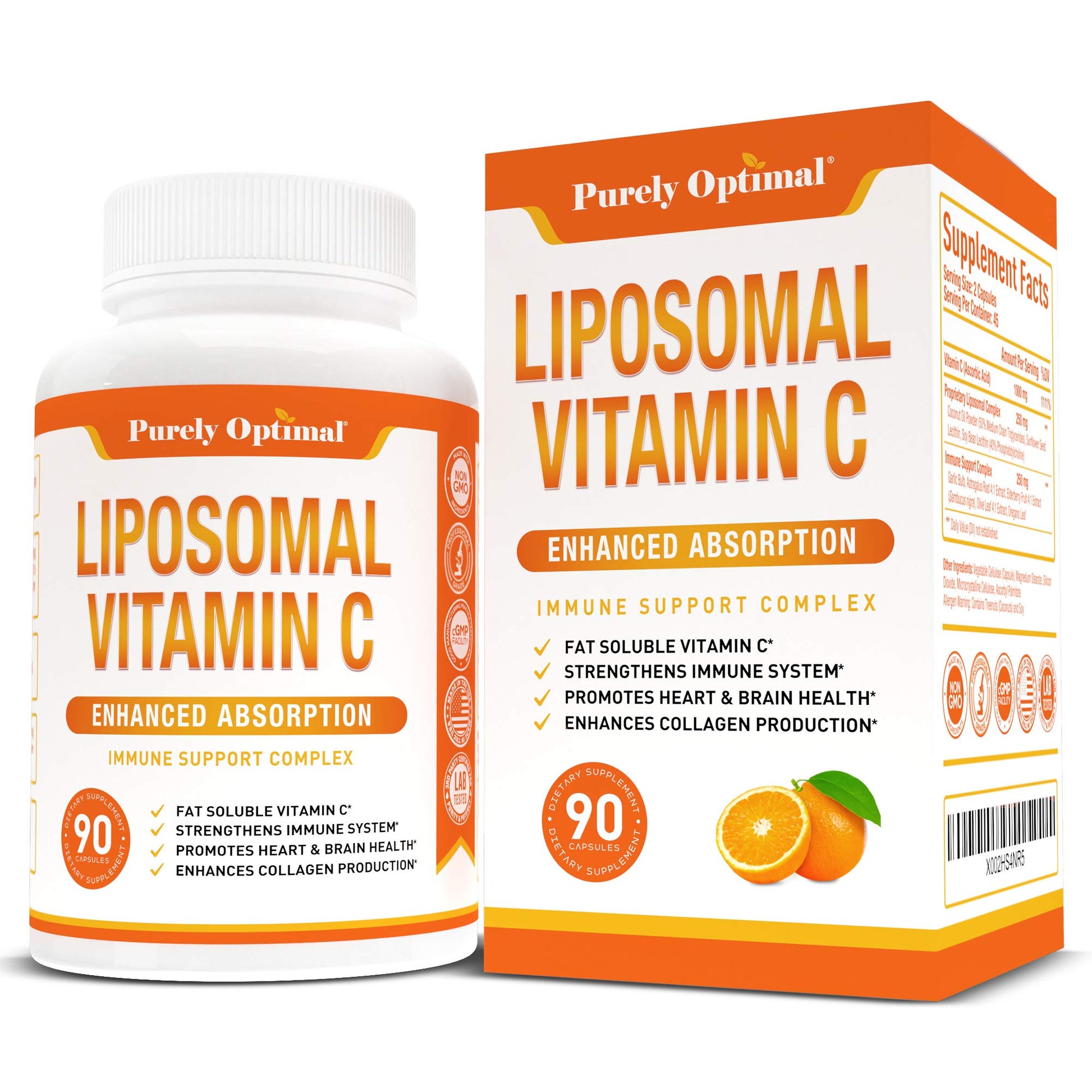 Premium Liposomal Vitamin C Supplement - High Absorption, Fat Soluble Ascorbic Acid Purely OptimalUS supplements
