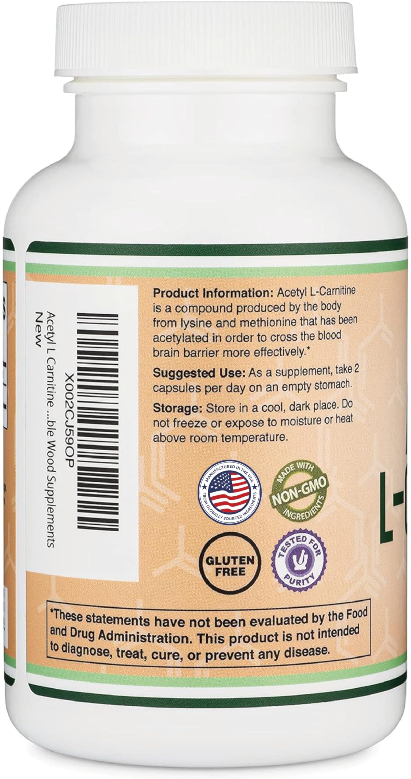 Acetyl L-Carnitine 1,000mg Per Serving, 150 Capsules (ALCAR for Brain Function Support, Memory, Attention, and Stamina) Acetyl L Carnitine That is Third Party Tested by Double Wood Double Wood SupplementsAu supplements