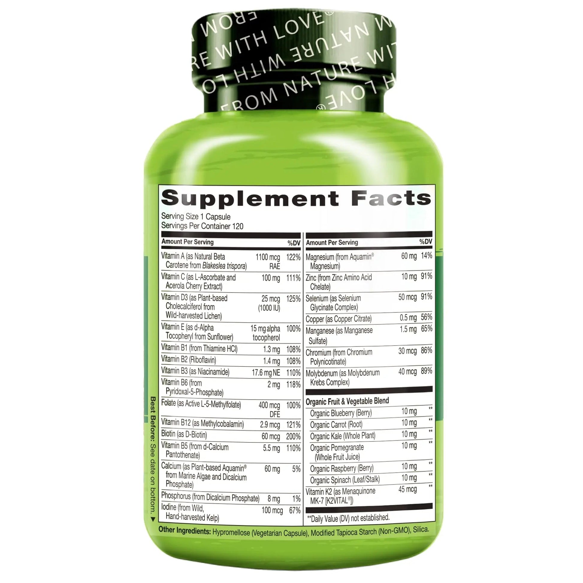 NATURELO Mens Multivitamins for Men 50+ - One Daily Multivitamin for Men with Vitamins, Minerals & Organic Whole Foods, Boost Energy & Health, NATURELOAu supplements