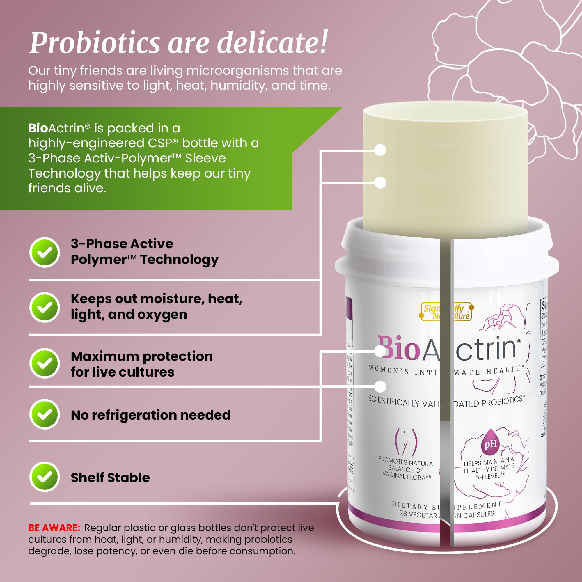 Bioactrin Vaginal Probiotics for Women - Formulated Bacterial Vaginosis Treatment, Yeast Infection SIGNIFY NATUREAu supplements