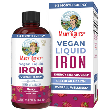 Iron Supplement for Women Men & Kids | Liquid Iron Supplement for Women Men & Kids | Iron for Healthy Blood & Oxygen | Ages 4 & Up | Sugar Free | Vegan | Non-GMO | Gluten Free | 15.22 Fl Oz MARYRUTH'SUS supplements