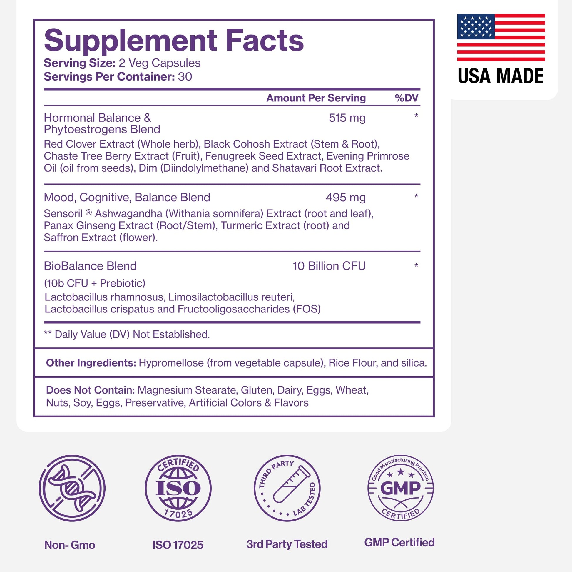 Menopause Supplements for Women - Natural Hormone Balance - Hot Flashes, Night Sweats, Sleep & Mood Support. with Sensoril® Ashwagandha, DIM, Chaste Berry & Black Cohosh Root - 60 Count Pure MicronutrientsAu supplements