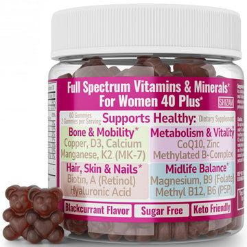 SHIZAM Vitamin D3 K2 MK-7 Gummies with Magnesium, Folate (5-MTHF), Methylfolate, CoQ10, B6 P5P & Methylated B-Complex for Women 40+ SHIZAMAu supplements