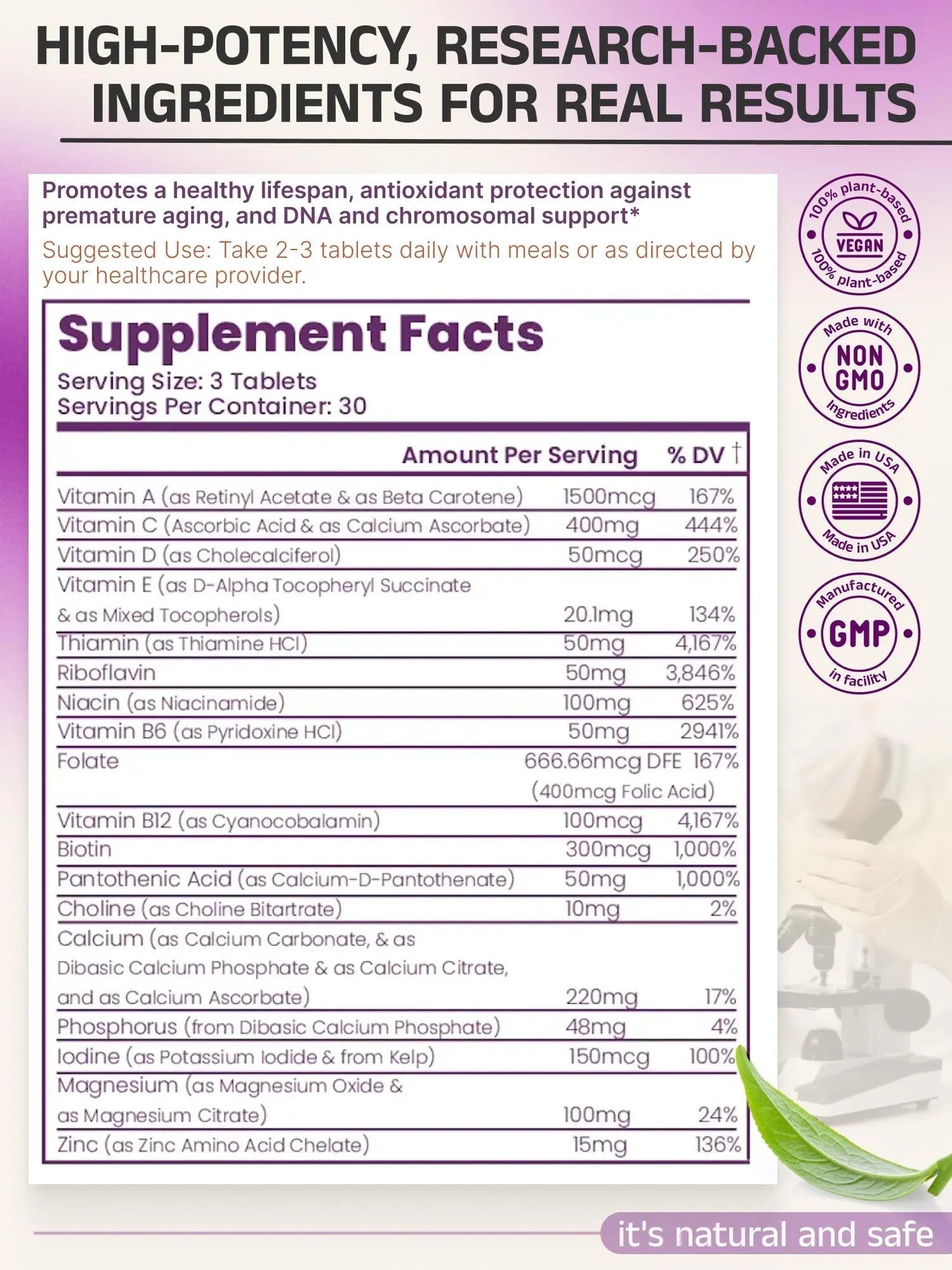 Telovite Daily Multivitamin for Men & Women – Telomere & Cellular Health Support – High Potency Vitamins A, D, E, C, B-Complex Eternity Medicine RxAu supplements