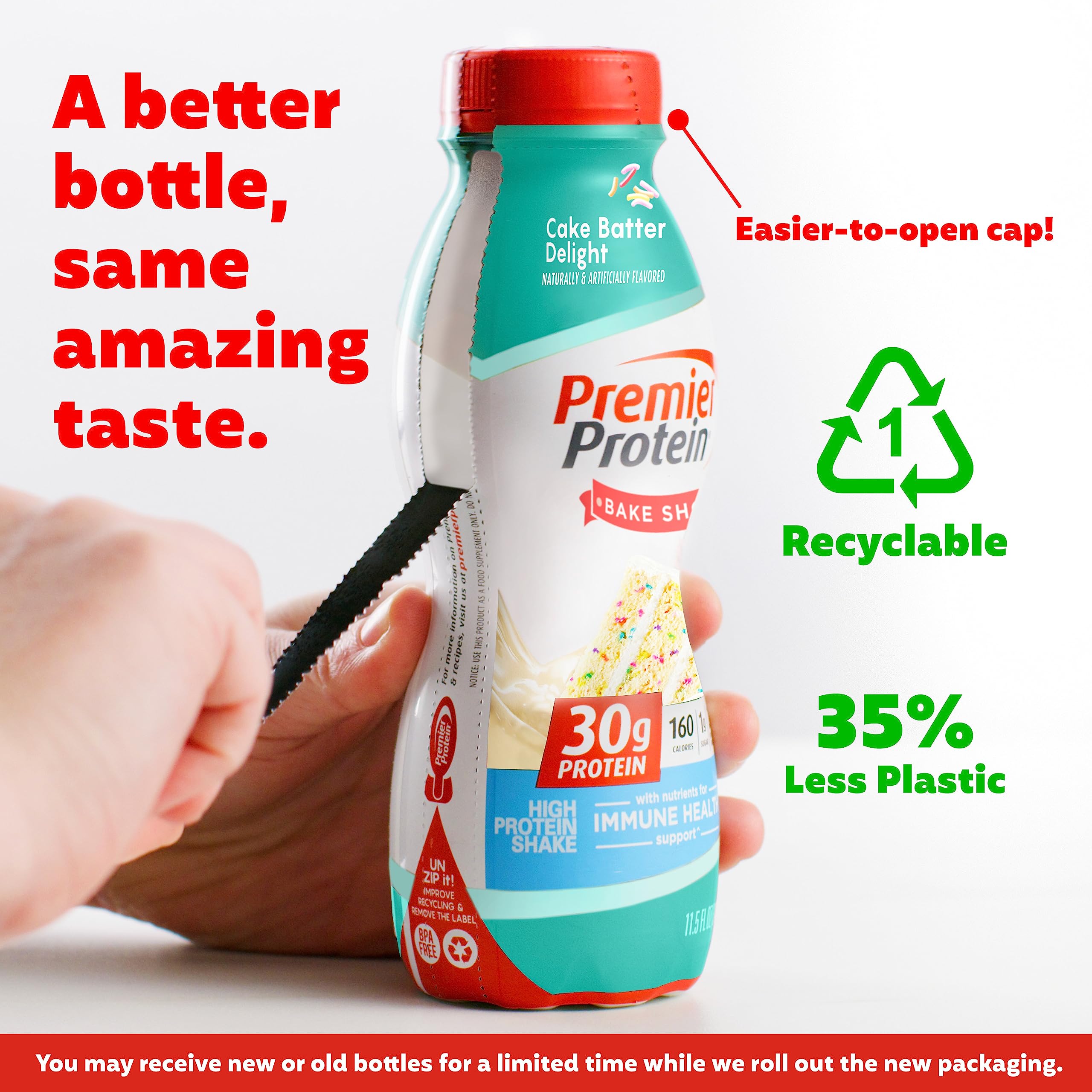 Premier Protein Shake, Cake Batter, 30g Protein, 1g Sugar, 24 Vitamins & Minerals Premier ProteinUS supplements
