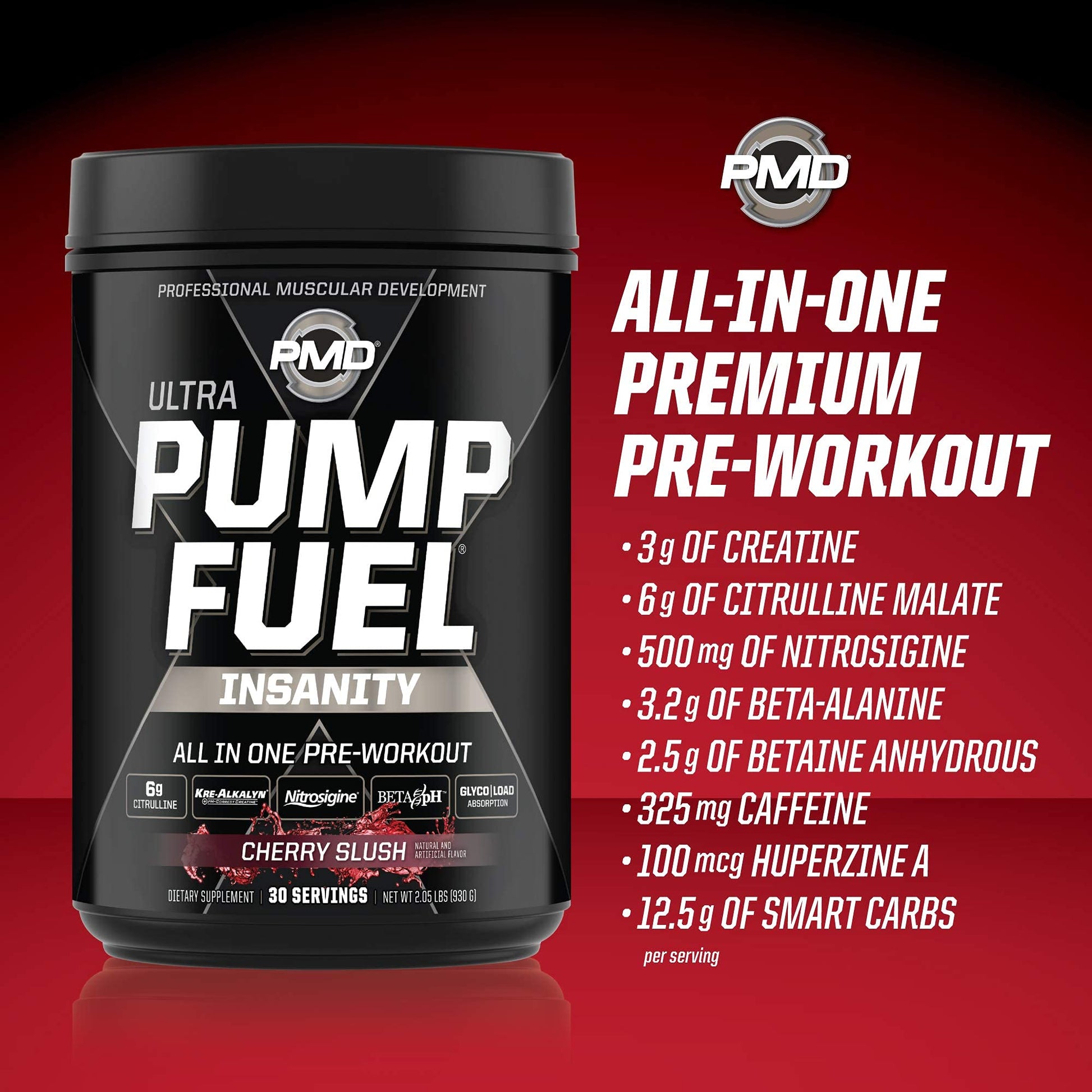 PMD Sports Ultra Pump Fuel Insanity - Pre Workout – Cherry Slush (30 Servings) PMDAu supplements