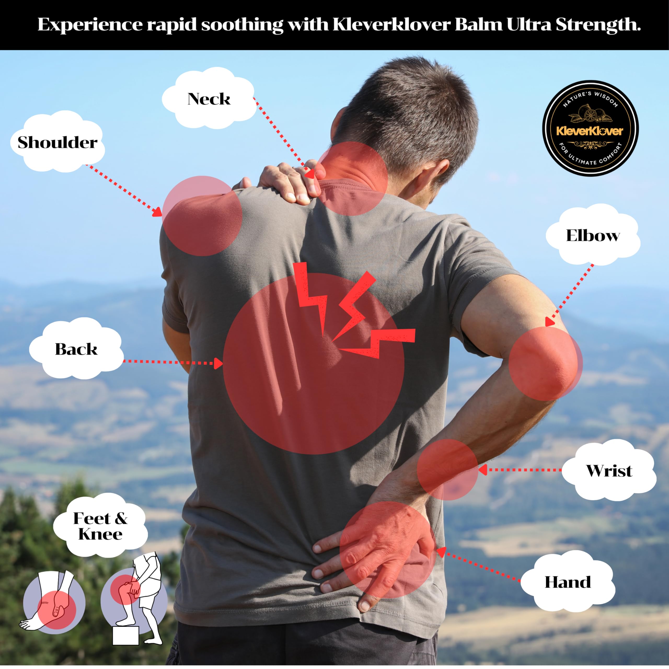 KleverKlover Back and Neck Aromatherapy Balm Ultra Strength for Healing Sore Muscle & Joint After Workout or Yoga - Plai Oil - Preservative Free- Citrus Scent + Free Massage Reflexology Wooden Stick KleverKloverAu supplements