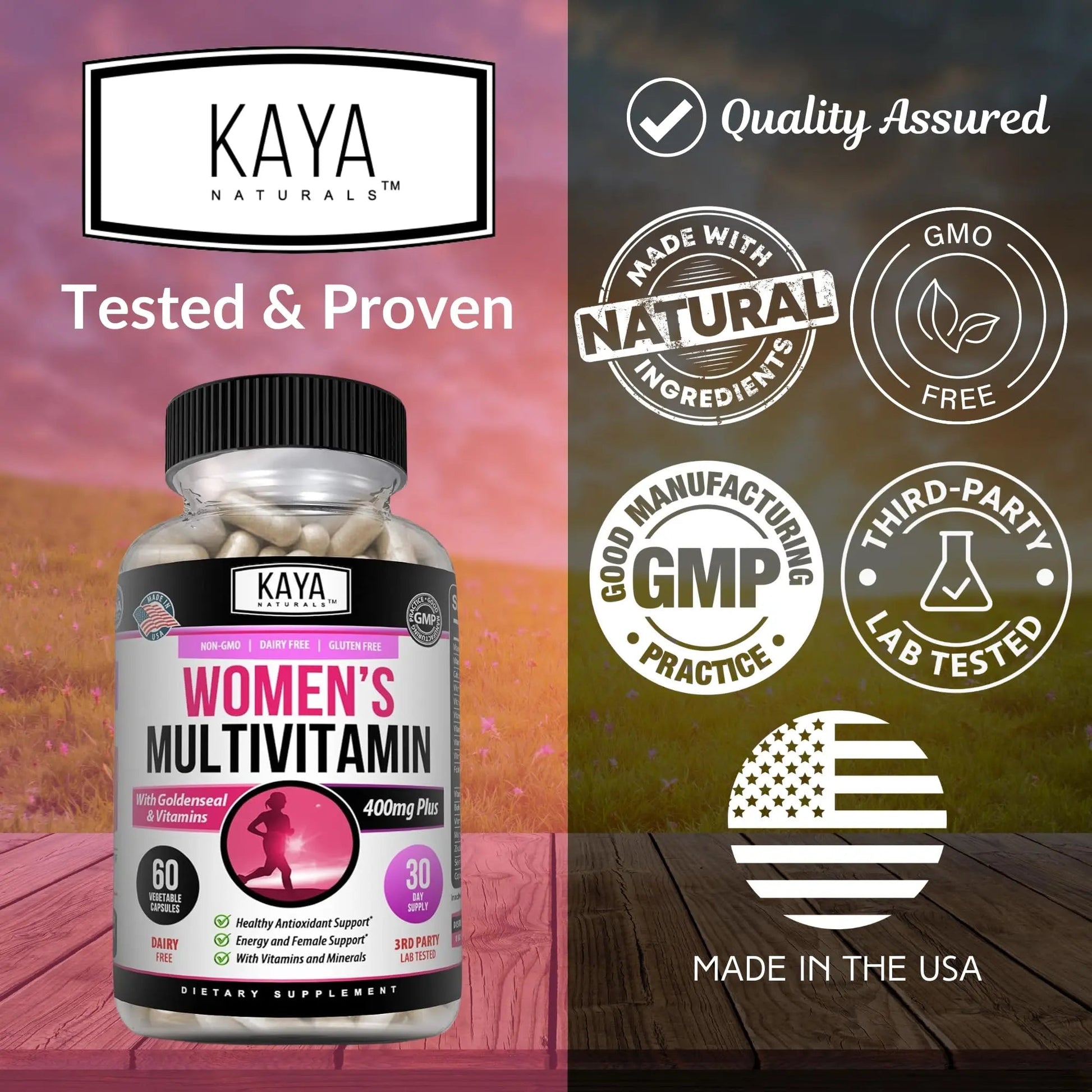 Kaya Naturals Women's Multivitamin, Overall Healthy Antioxidant, and Immune Support, Vitamins A, D, C, E, Biotin Kaya NaturalsAu supplements