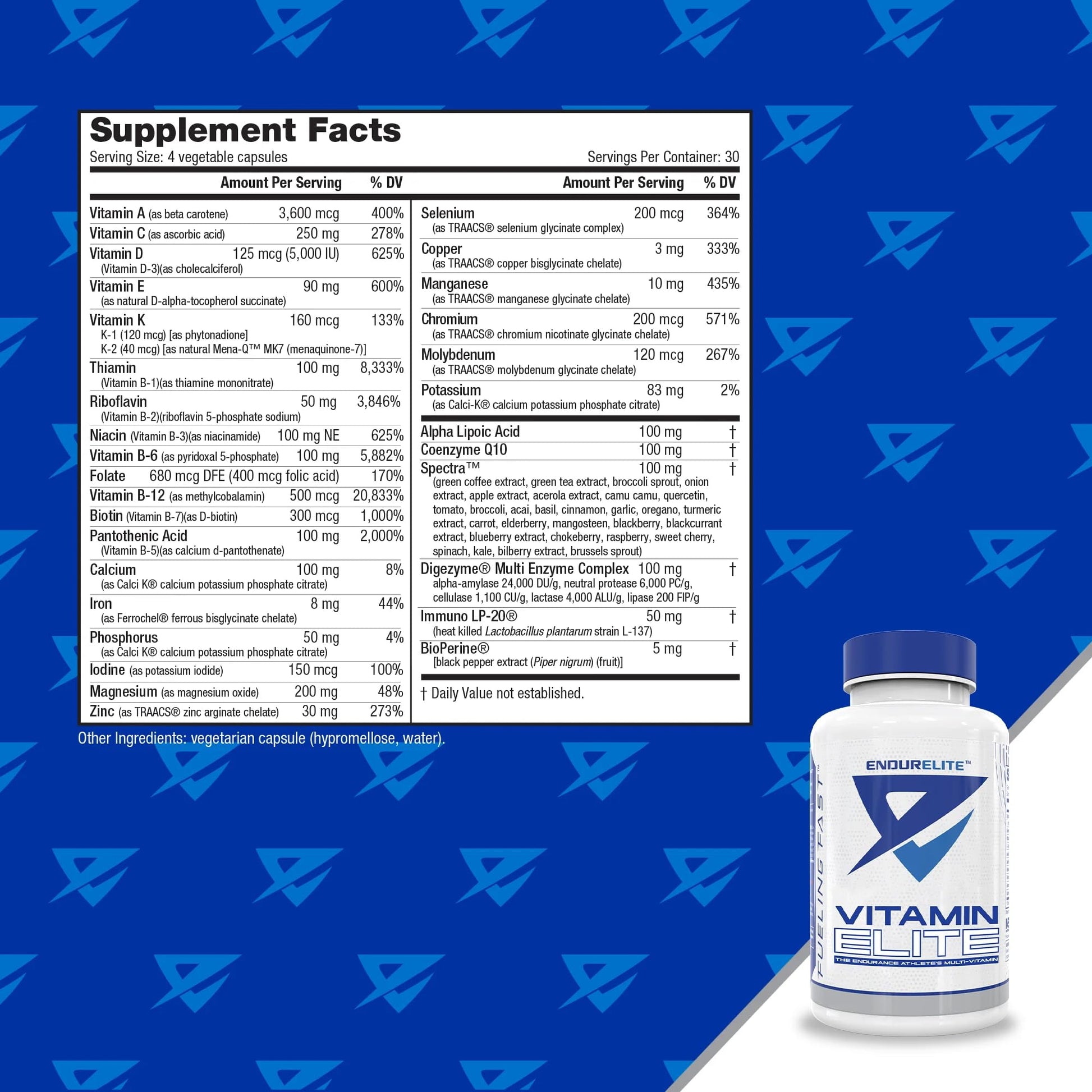 EndurElite Vitamin Elite - Complete Multivitamin for Men and Women - 120 Capsules EndurEliteAu supplements