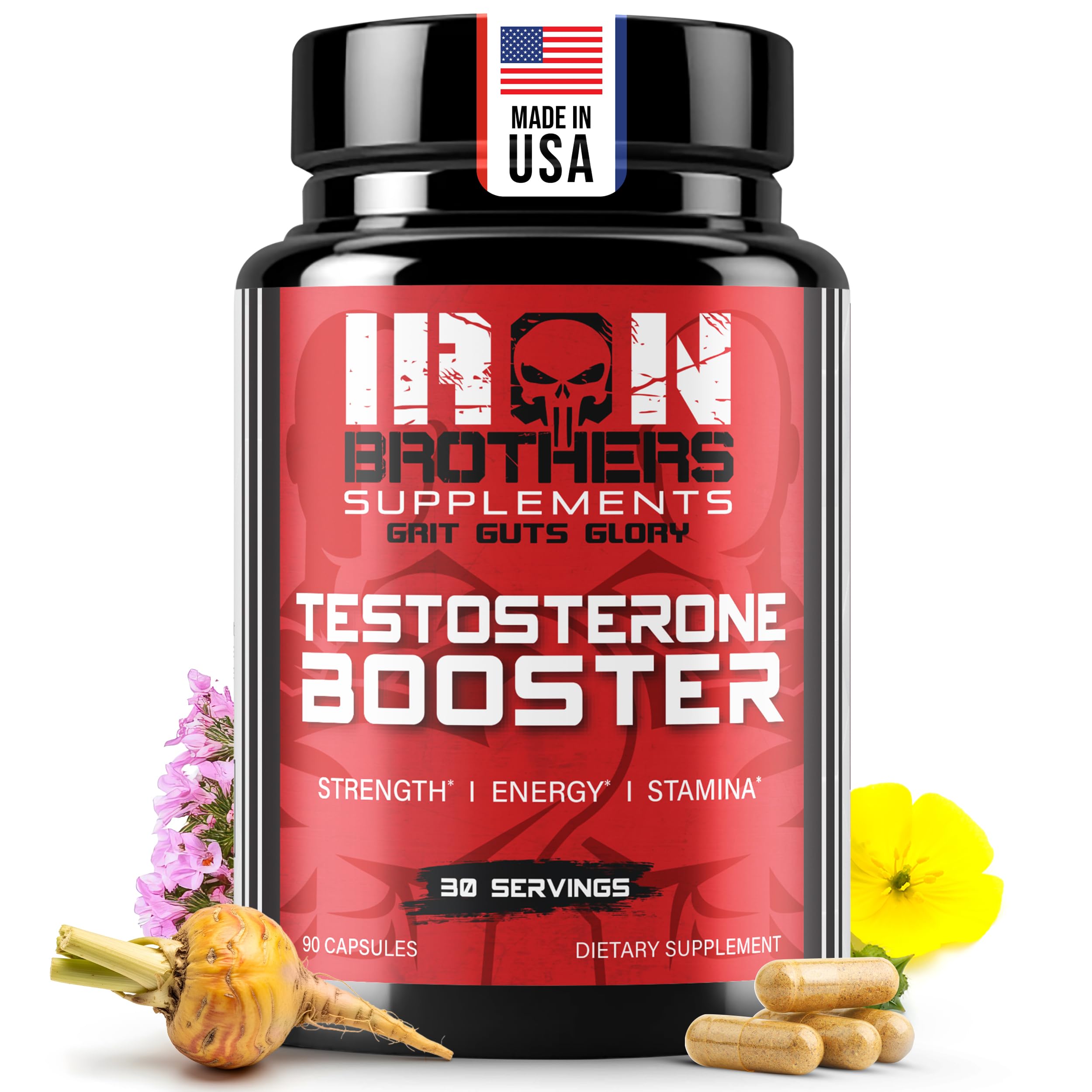 Iron Brothers Men’s Testosterone Support Supplement – Tribulus, Tongkat Ali, Ashwagandha & DIM – Daily Performance & Vitality Formula – with Fenugreek & Zinc – 30 Day Cycle – 90 Capsules Iron Brothers SupplementsAu supplements