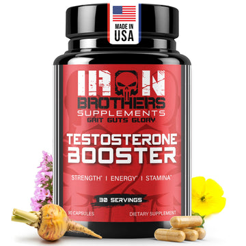 Iron Brothers Men’s Testosterone Support Supplement – Tribulus, Tongkat Ali, Ashwagandha & DIM – Daily Performance & Vitality Formula – with Fenugreek & Zinc – 30 Day Cycle – 90 Capsules Iron Brothers SupplementsAu supplements