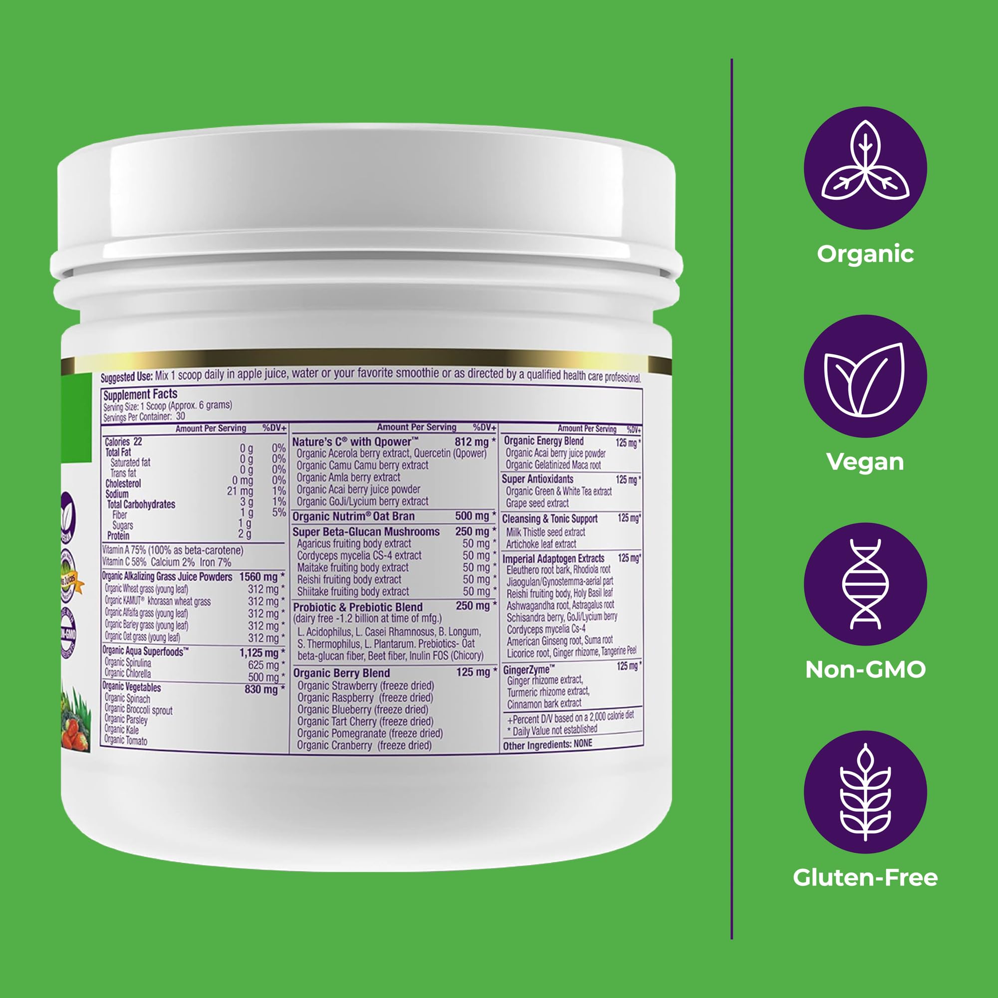 Paradise, ORAC Energy Greens Powder Extract, Super Antioxidants, Probiotics for Gut Health & Digestion, Vitamin C for Immunity, with Spirulina & Chlorella, Non-GMO, Gluten Free, 30 Servings Paradise HerbsAu supplements