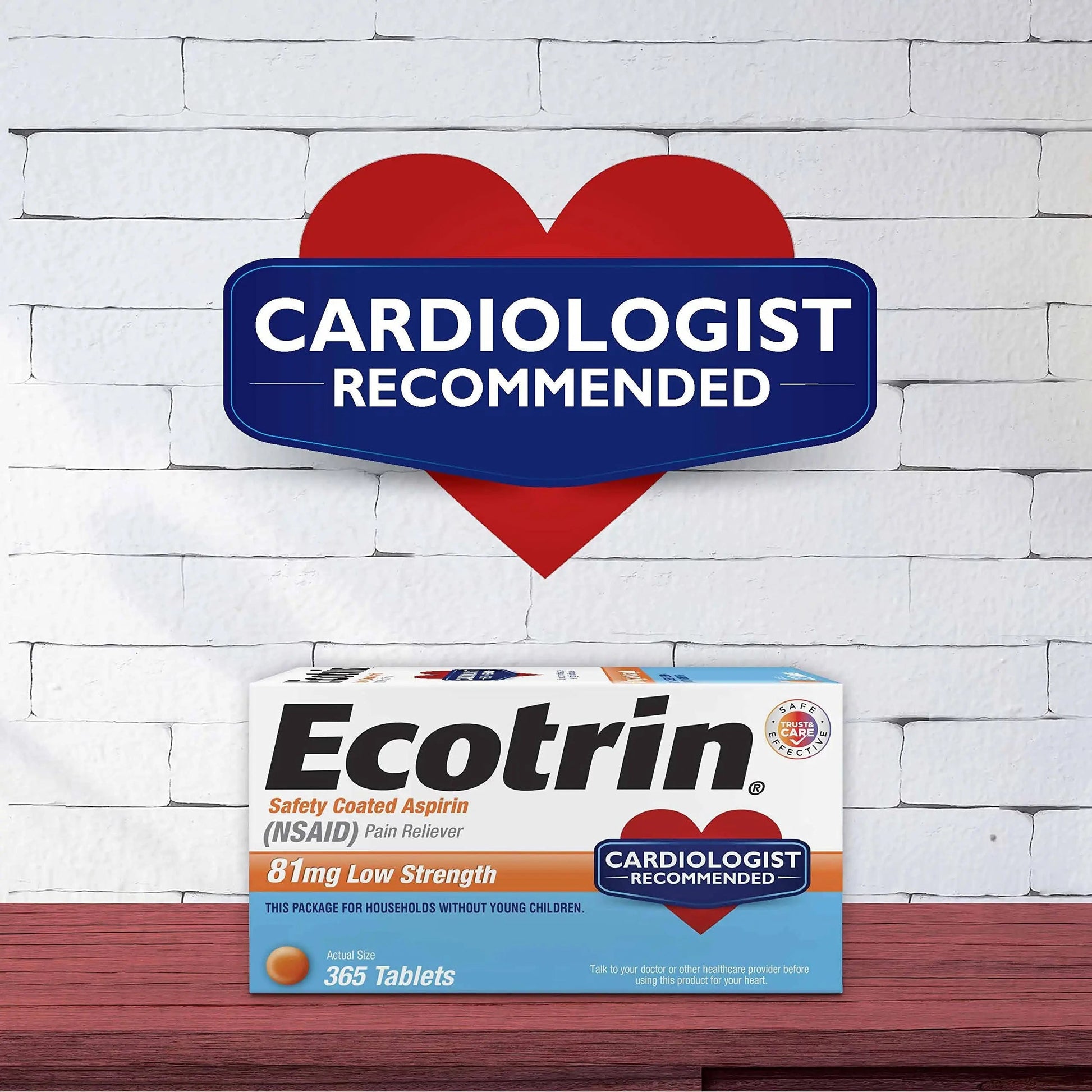 Ecotrin Low Strength Safety Coated Aspirin, NSAID 81mg, 45 count (2 Pack) EcotrinAu supplements