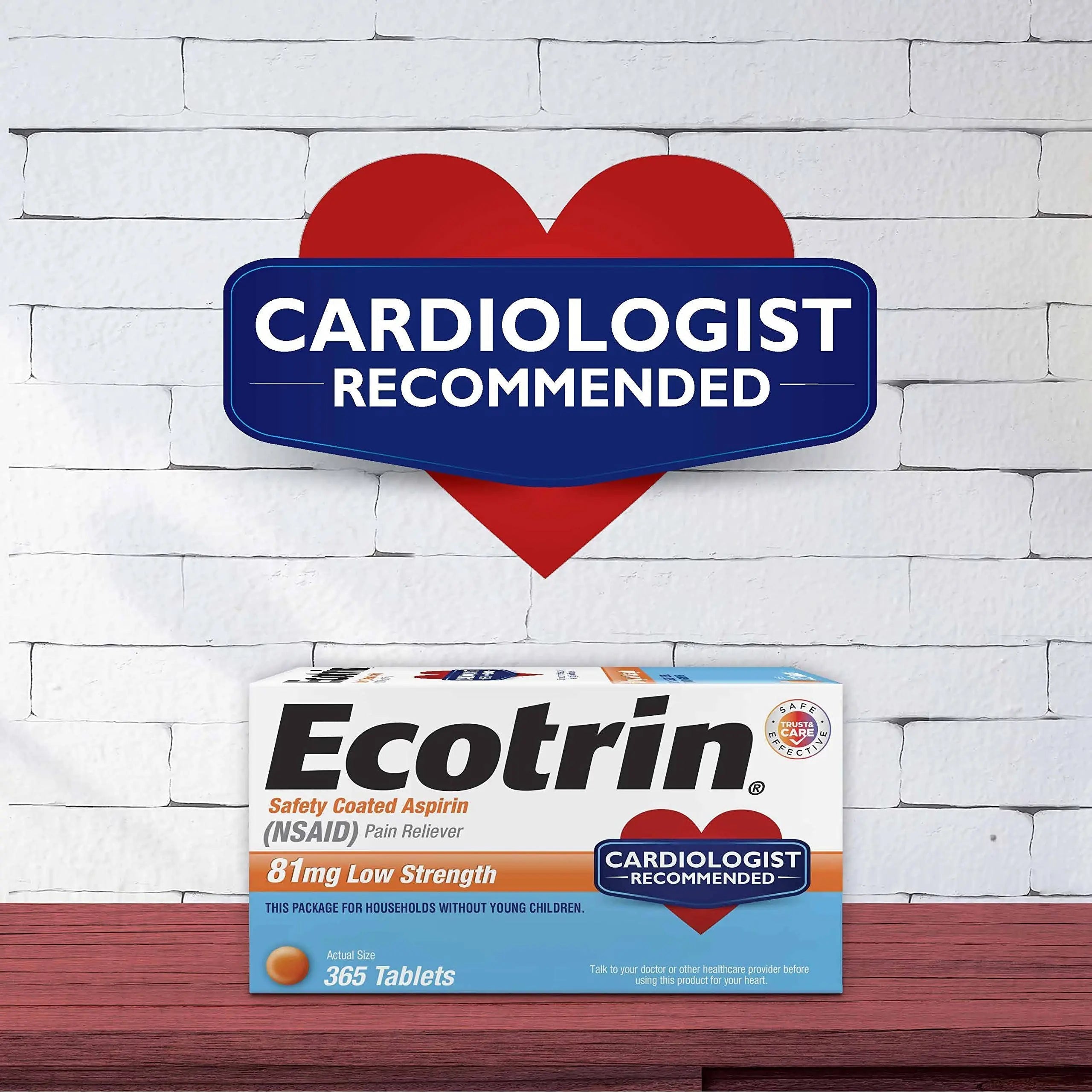 Ecotrin Low Strength Safety Coated Aspirin, NSAID 81mg, 45 count (2 Pack) EcotrinAu supplements