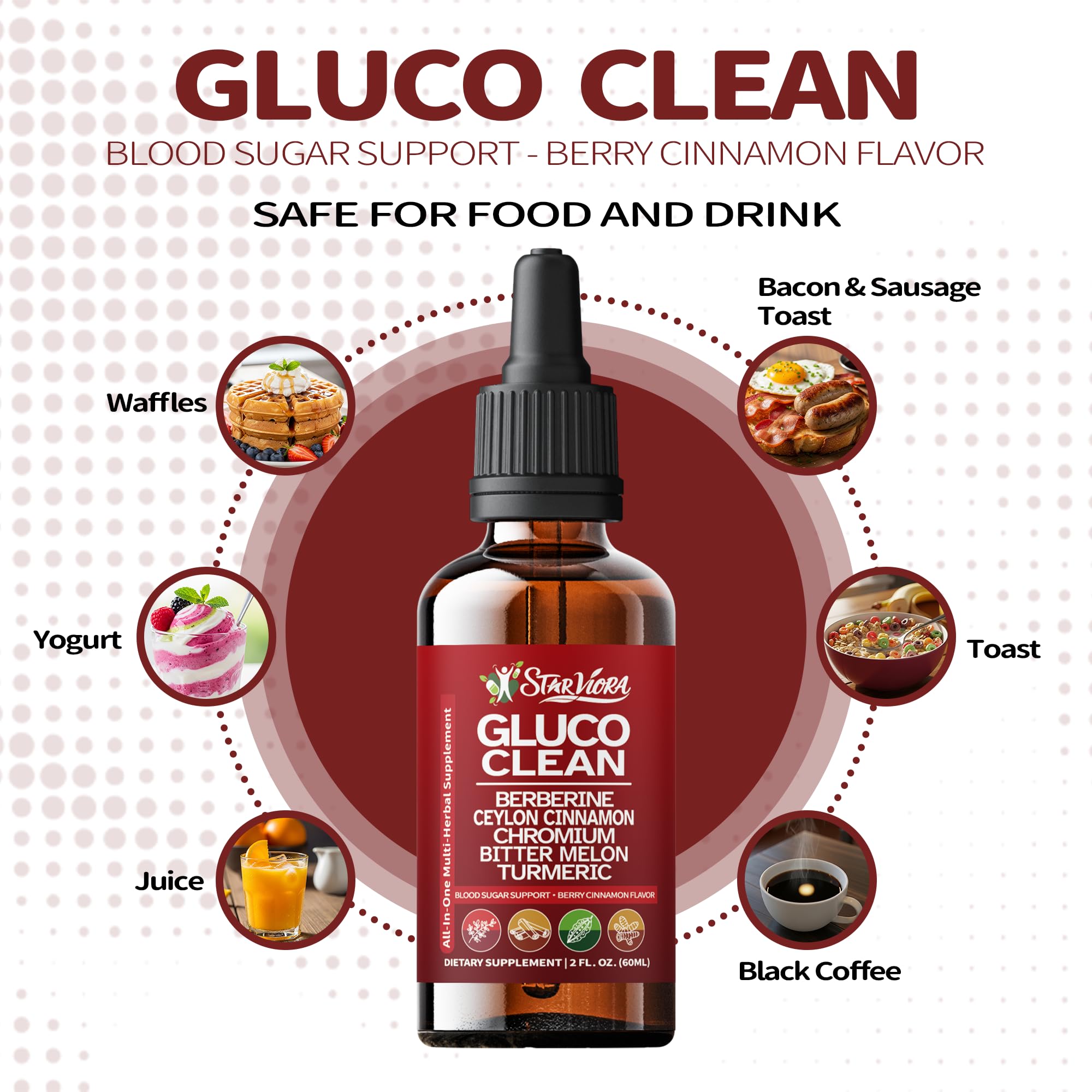 StarViora Gluco Clean Sugar-Free Herbal Blend with Berberine & Chromium, Bitter Melon, Ginseng and Alpha Lipoic Acid for Daily Wellness StarVioraAu supplements